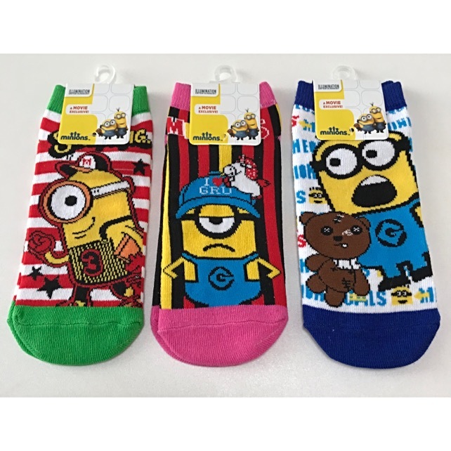 靴下 ソックス ショートソックス ジュニア レディース ミニオン ミニオンズ お揃い ペア 3足セット レディースの海外トレンドファッション通販サイト Kahana 靴下 ソックス ショートソックス ジュニア レディース ミニオン ミニオンズ お揃い ペア 3足セット レディースの海外トレンドファッション通販サイト Kahana