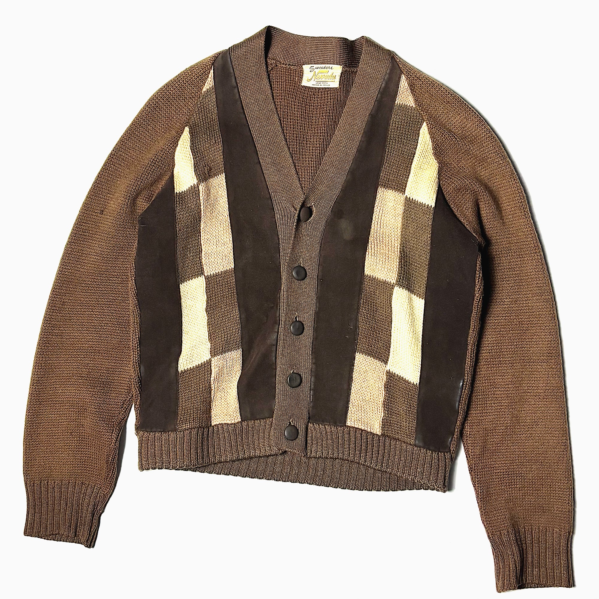 Vintage 60〜70’s【NEVADA】Suede Knit Cardigan