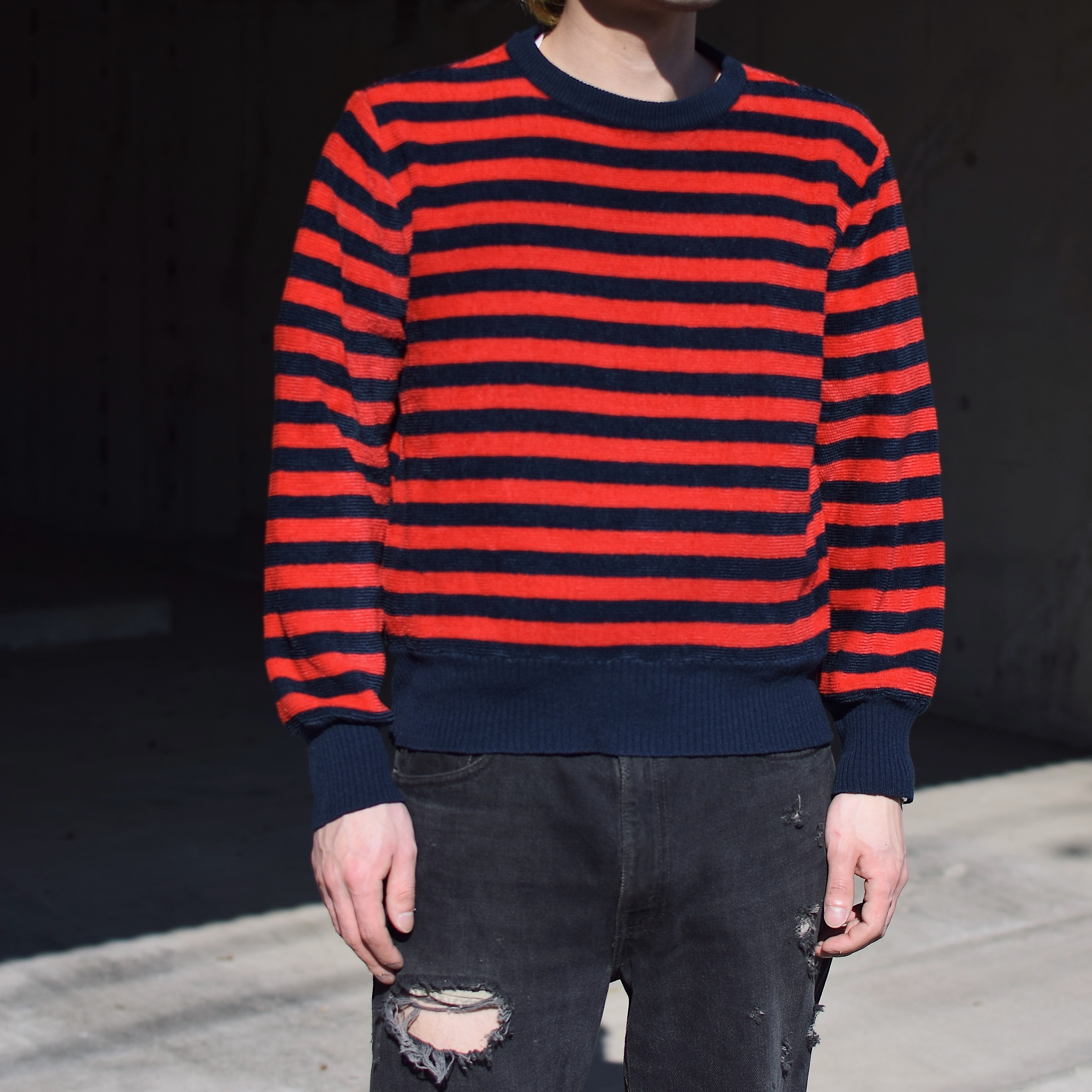 Vintage Striped Pile Knit Sweater の画像 3