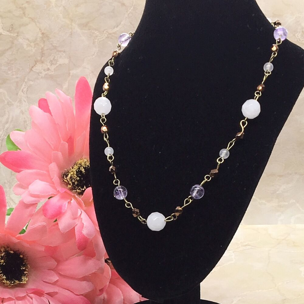 恋愛運アップ ローズクォーツ アメジスト 天然石 ネックレス 恋愛運や開運アップ のおしゃれな天然石ブレスレットの店 Clover