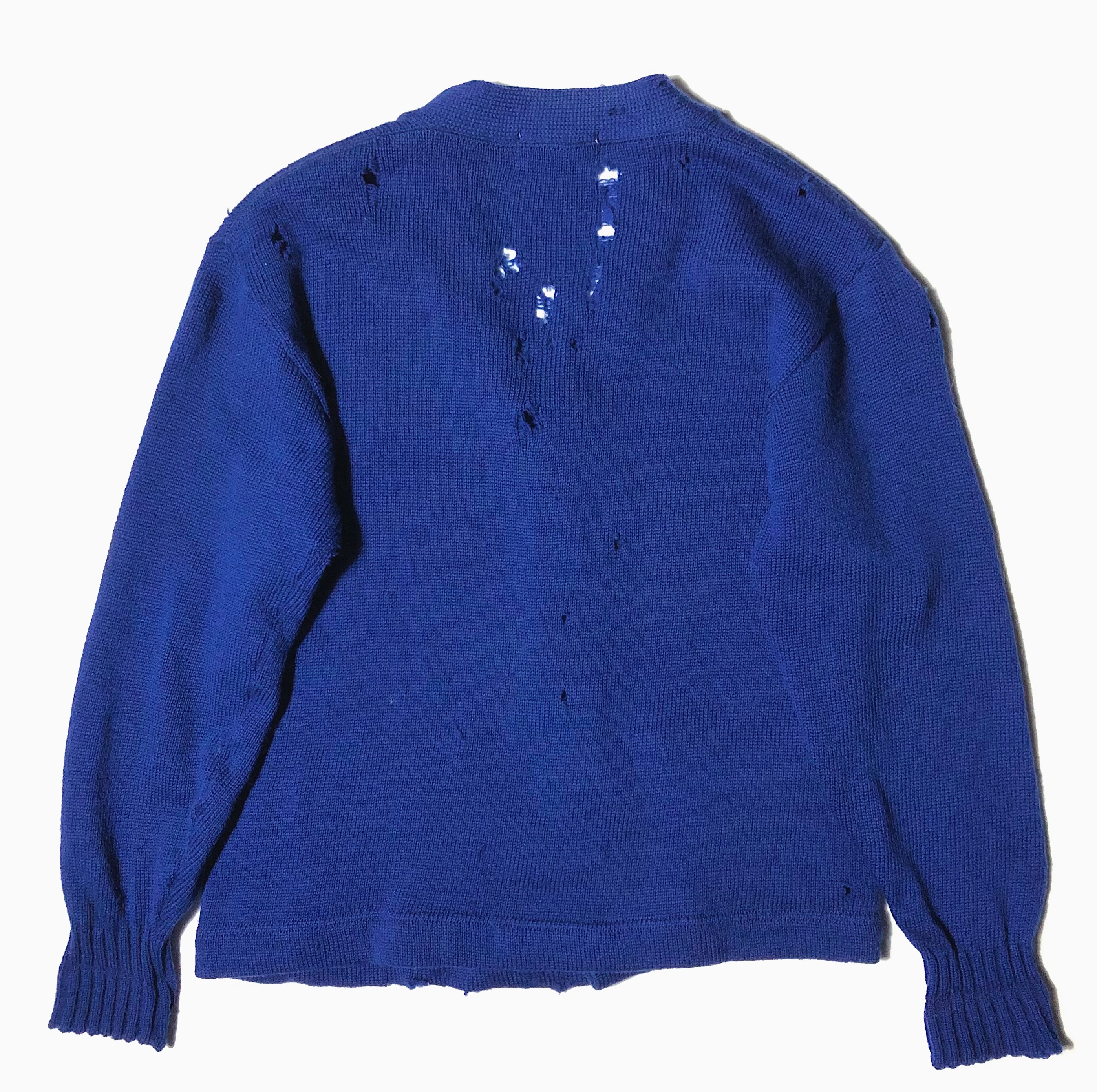 Vintage 50's【Lamb Knit】Grunge Lettered Cardigan の画像 2