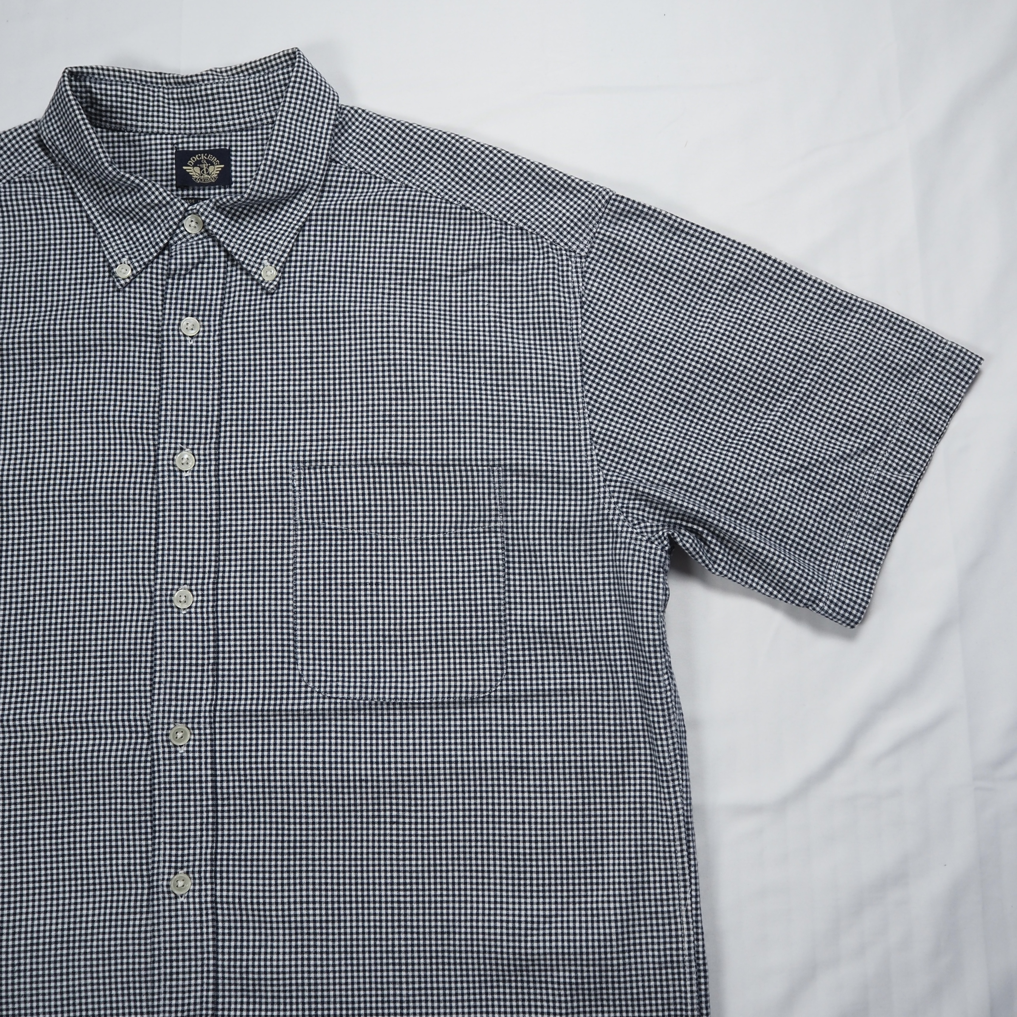 90’s Dockers コットンシャツ ギンガムチェック ブラック Lサイズ の画像 6