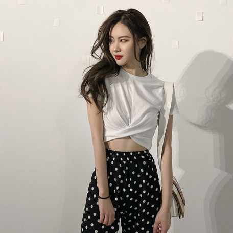 即納 ヘソ出し Tシャツ レディース 半袖 カジュアル フロントクロス トップス 春夏 Select Shop Oz 即納 ヘソ出し Tシャツ レディース 半袖 カジュアル フロントクロス トップス 春夏 Select Shop Oz
