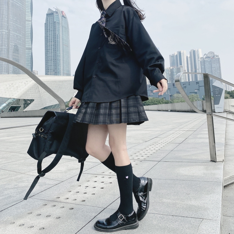ゴスロリ系 スカート ミニ プリーツスカート チェック柄 制服 病み可愛い 原宿系 オルチャン 10代 20代 天使と悪魔 サブカル系
