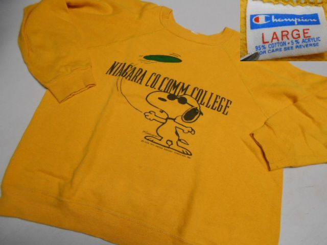 70s チャンピオン ｓ スエット スヌーピー ガゼッタ 染み込み アメリカ古着 01 古着屋 ジョージア