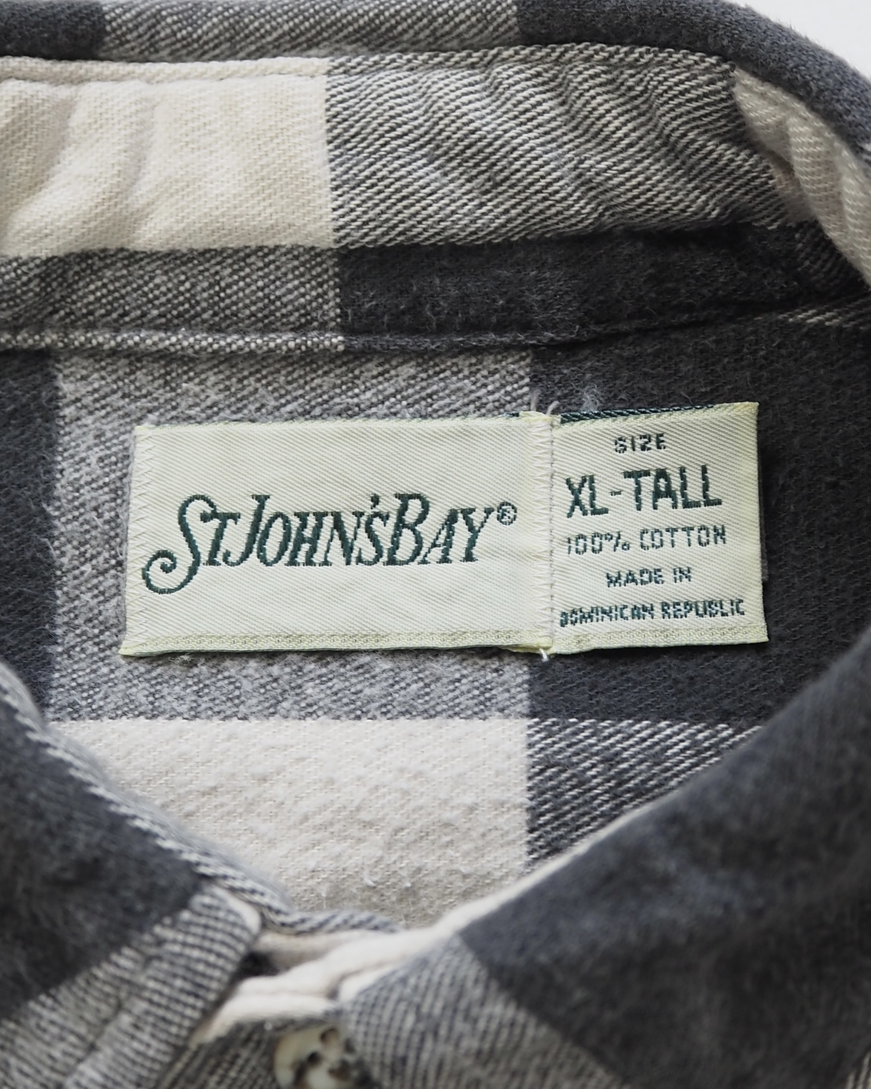 【5/6(水) 20:00入荷】90’s St. John’s Bay フランネルシャツ ブラック×ホワイト の画像 9