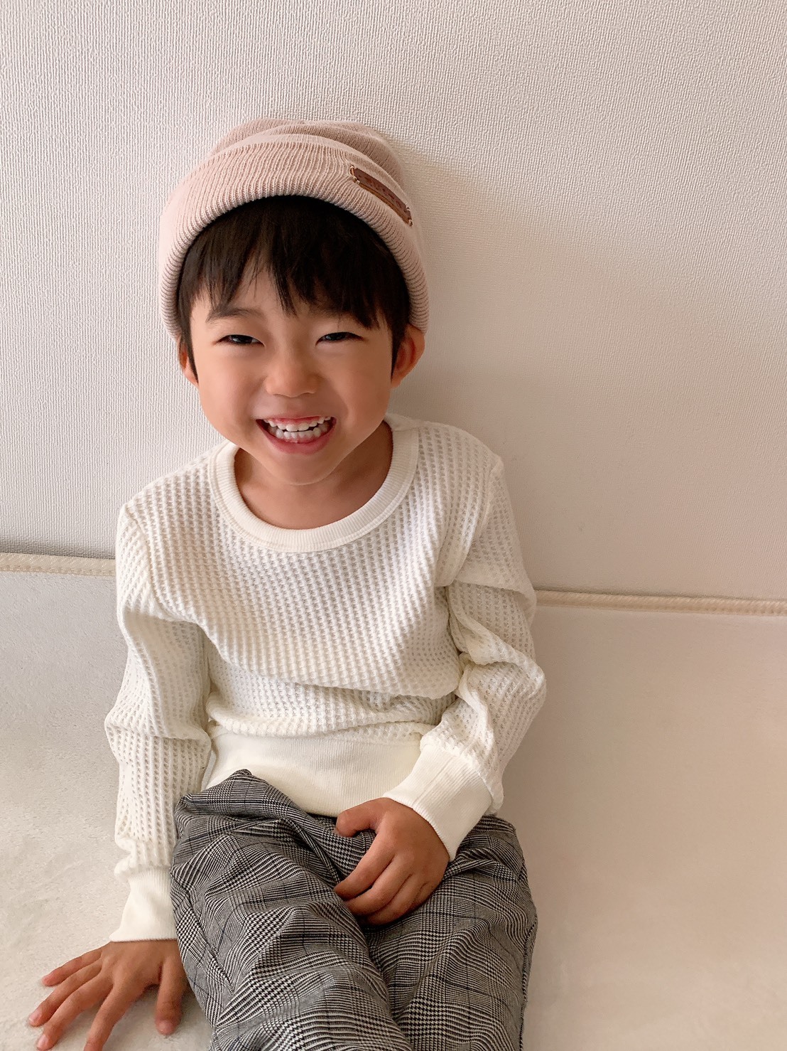 即納 親子 お揃い 名入れ ニット帽 レザー ベビー キッズ 秋 冬 春 リンク メンズ レディース 帽子 Ayu Select