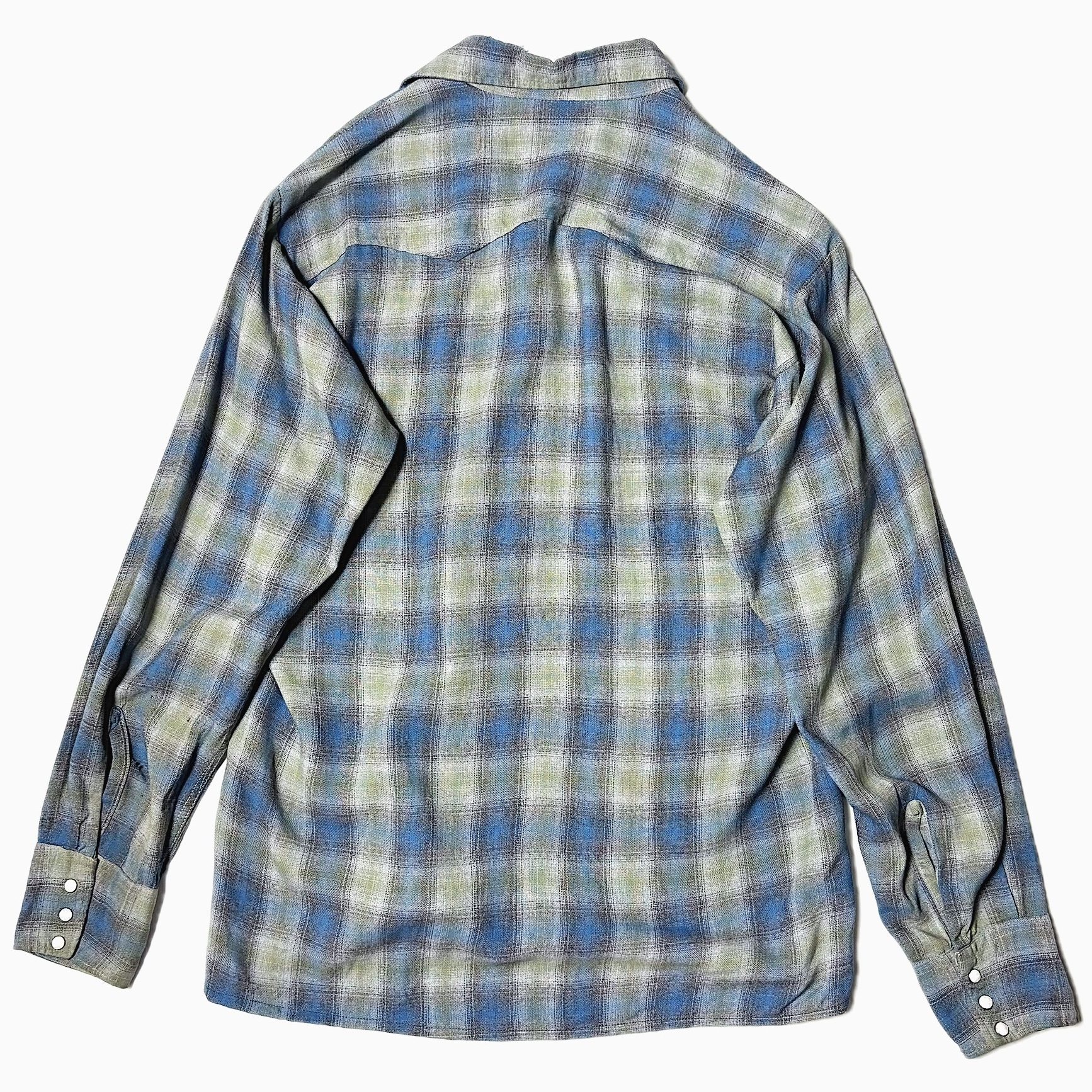Vintage 60～70's Rayon Check Western Shirt の画像 2