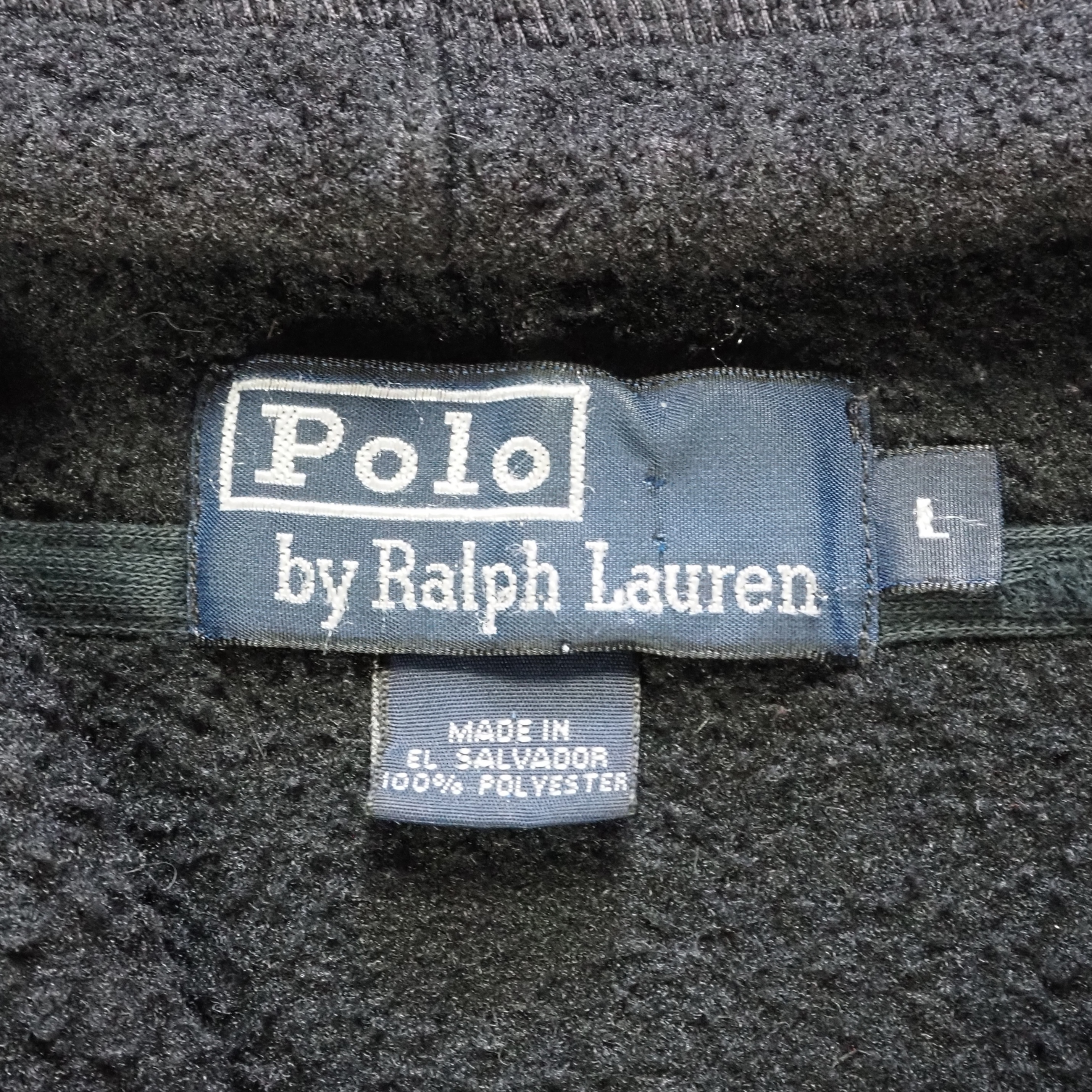 90’s Ralph Lauren フリースジップフーディ ブラック Lサイズ の画像 7
