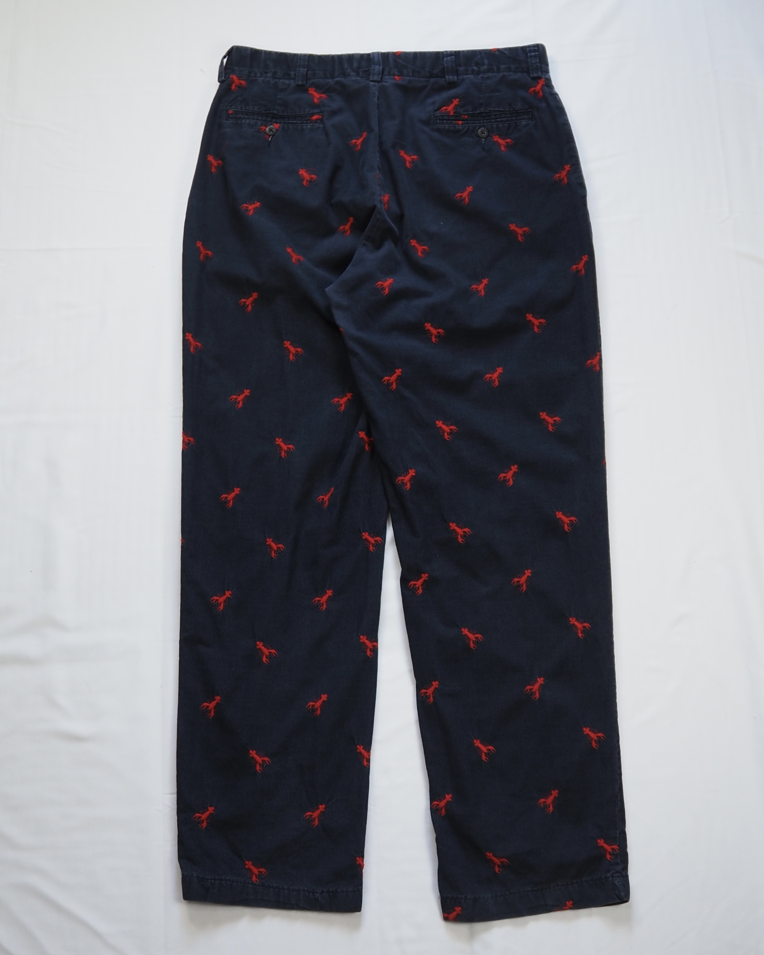 90’s Ralph Lauren コーデュロイパンツ 約33×30 総柄 ロブスター の画像 11