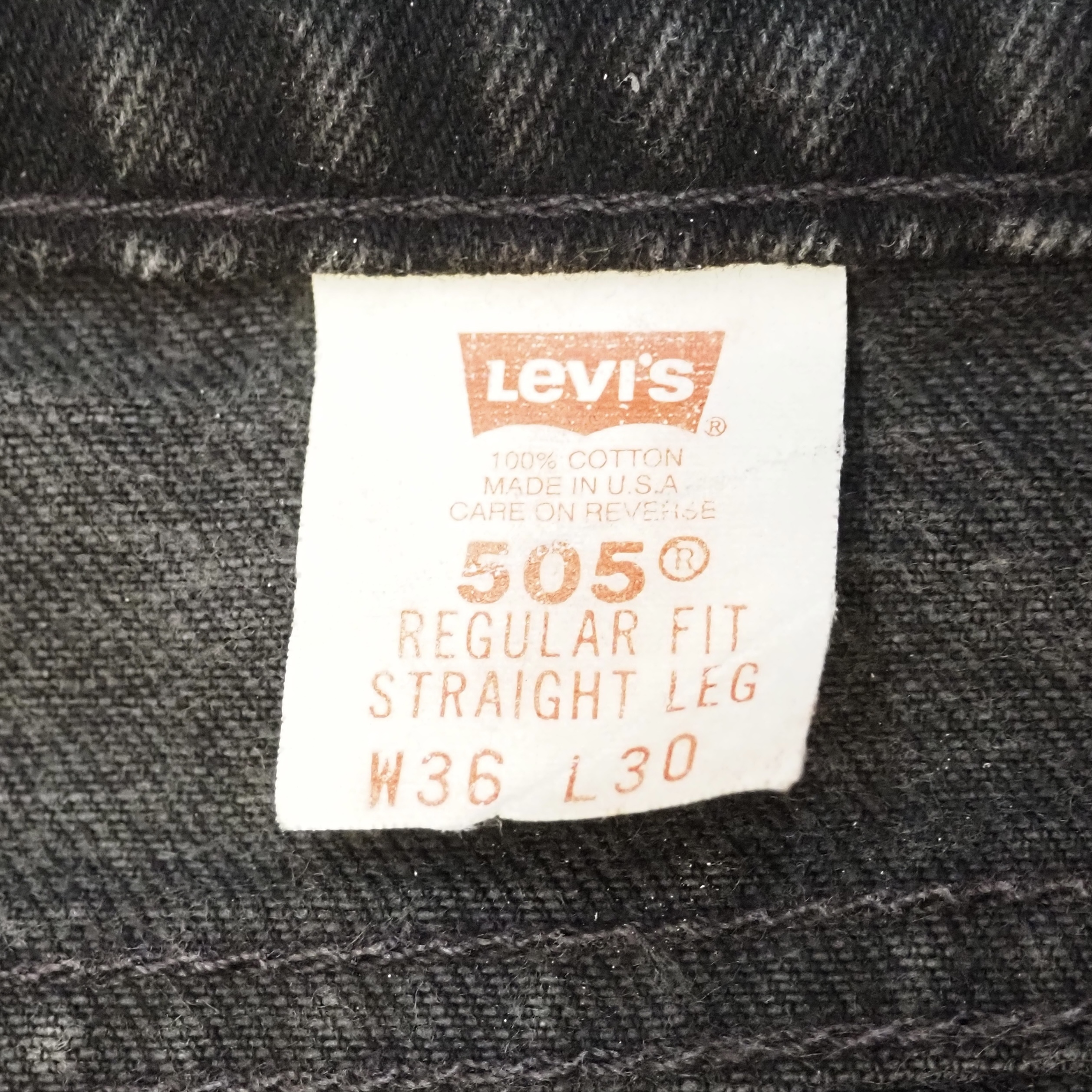 90’s Levi’s 505 US製 Black Denim “36×30" の画像 7