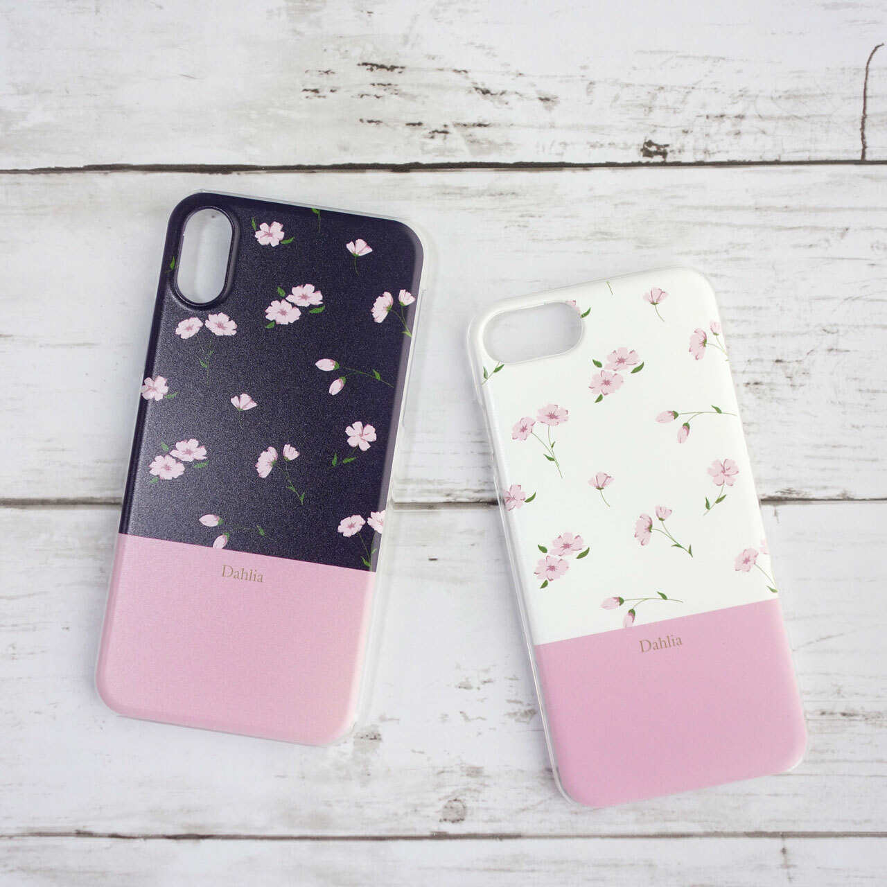 送料無料 ピンクの花柄 Iphoneケース ハードケース Dahlia