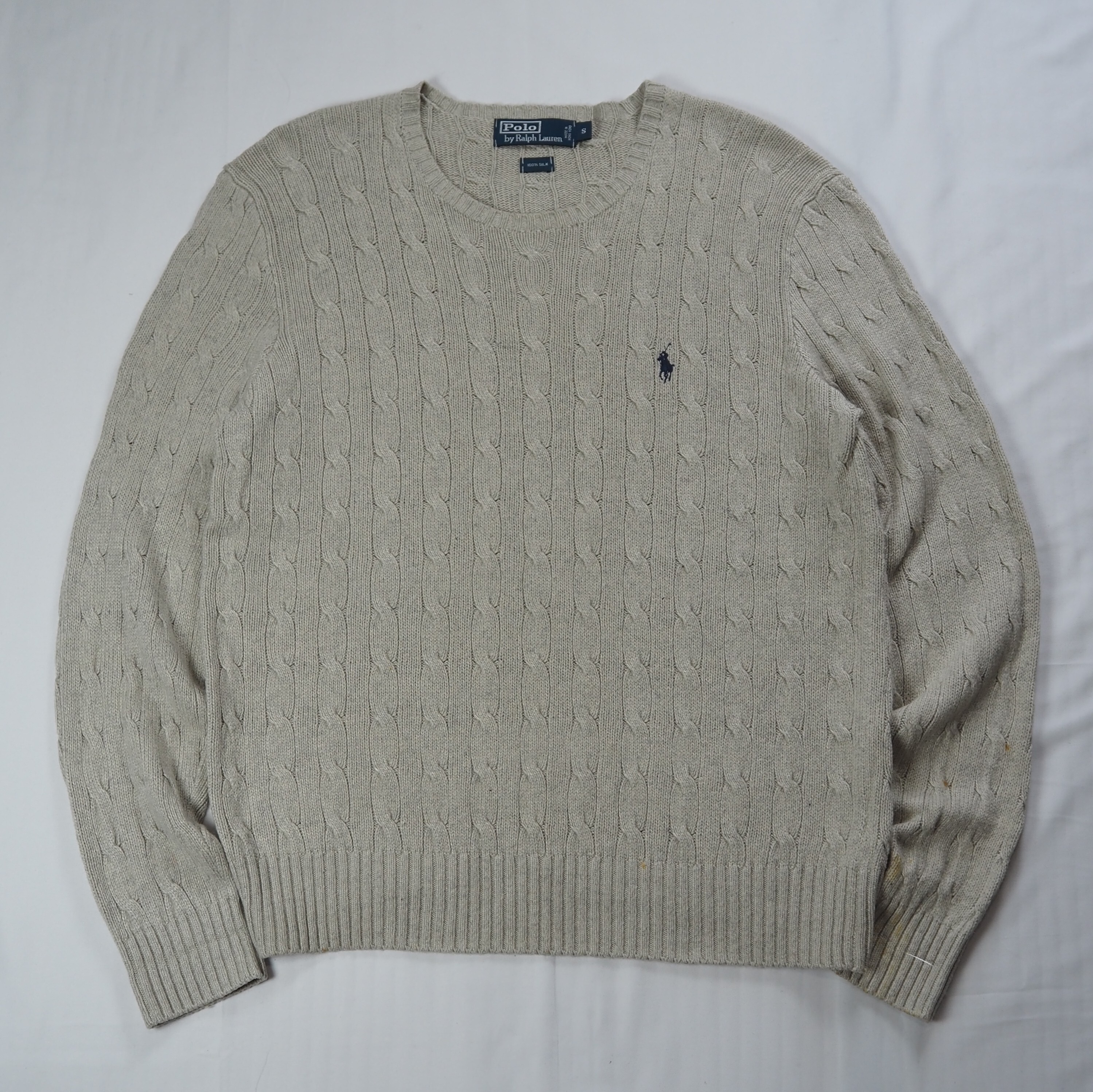 90's Ralph Lauren 100%シルク ケーブルニット Sサイズ