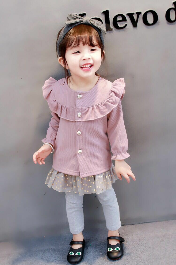 韓国子供服 女の子 セットアップ レギンス ブラウス カーディガン 2 韓国子供服 女の子 セットアップ レギンス ブラウス カーディガン 2