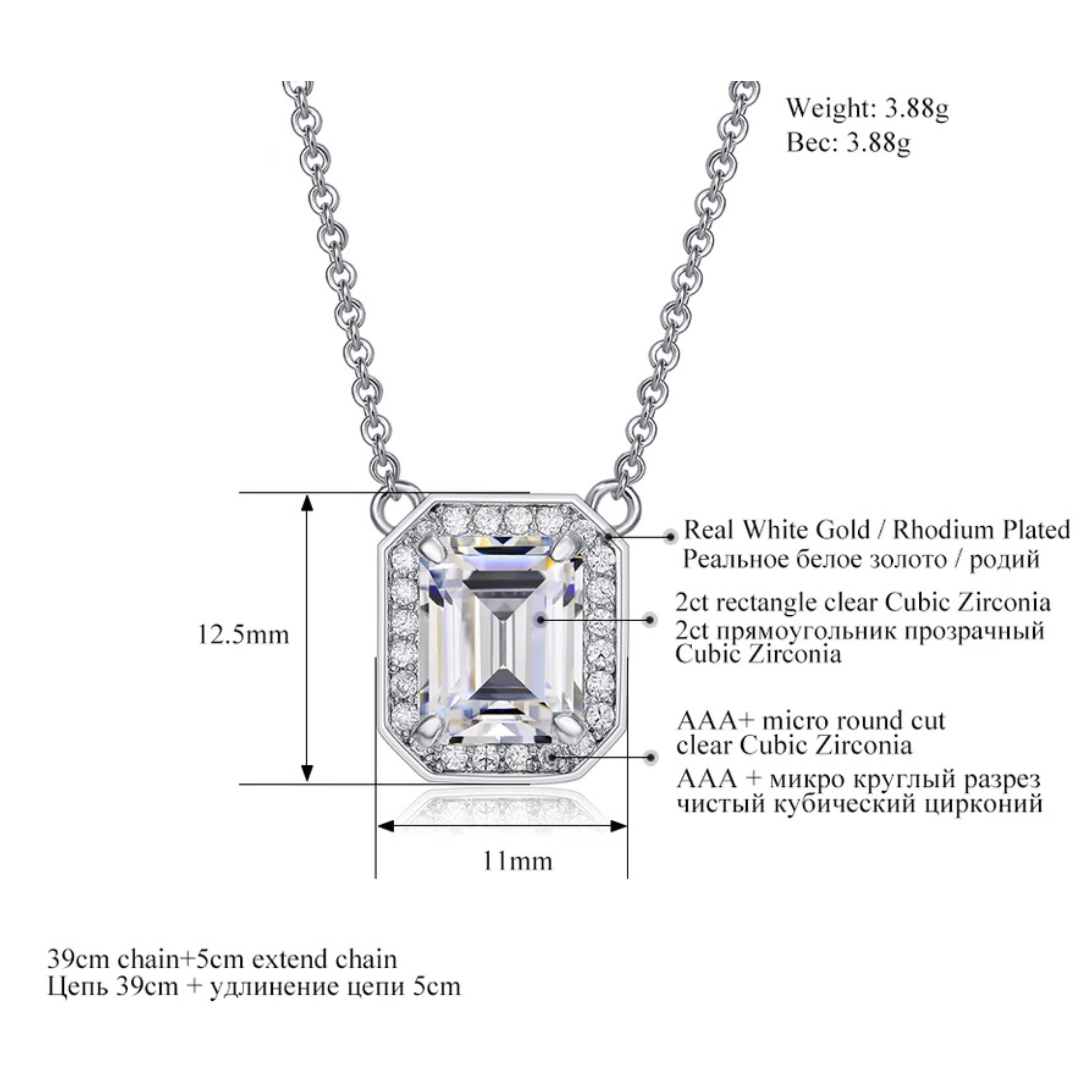 2ctアップ エメラルドカット Cz ネックレス Brook Closet ブルッククローゼット アクセサリー公式通販