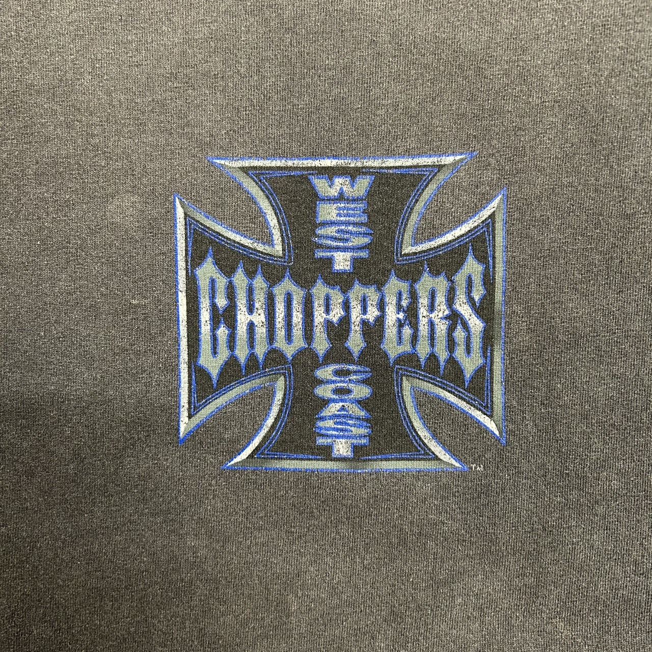 00s West Coast Choppers Iron Cross Fade T-Shirt Distressed L の画像 3