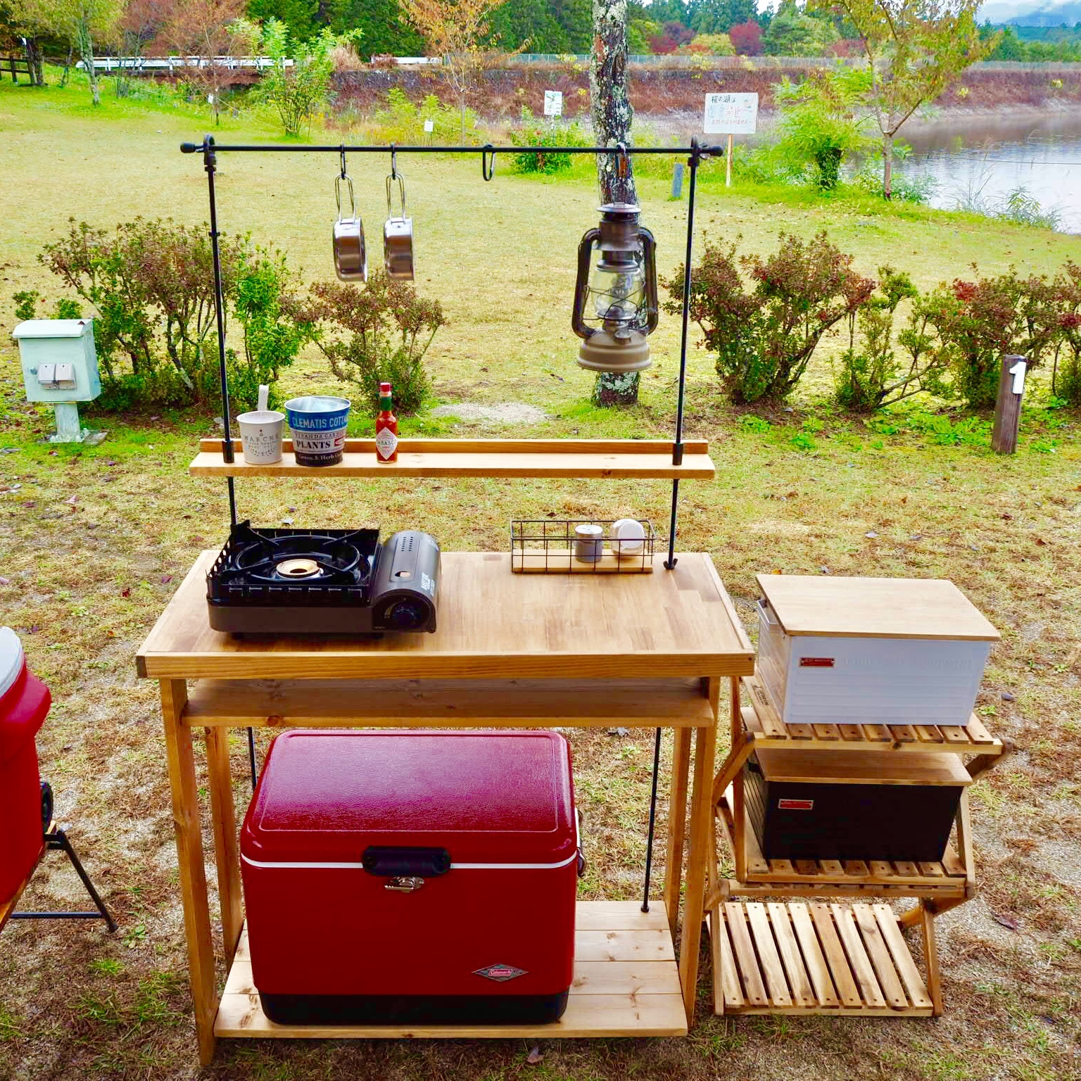 【カグールキャンプ】折りたたみキッチンテーブル/アウトドアテーブル/オリジナル作品 カグール工房