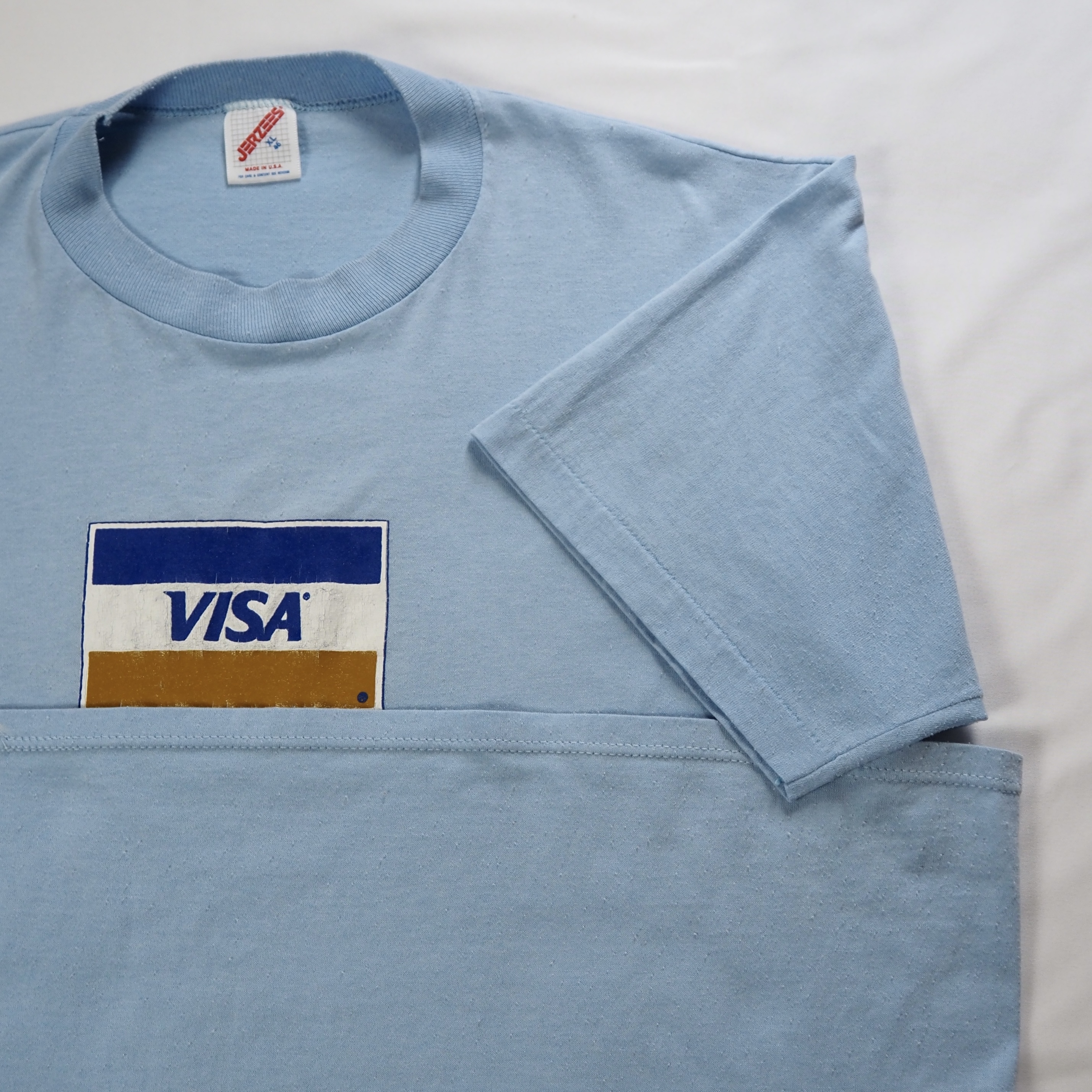 90’s VISA Tシャツ XL ライトブルー 企業Tシャツ の画像 13
