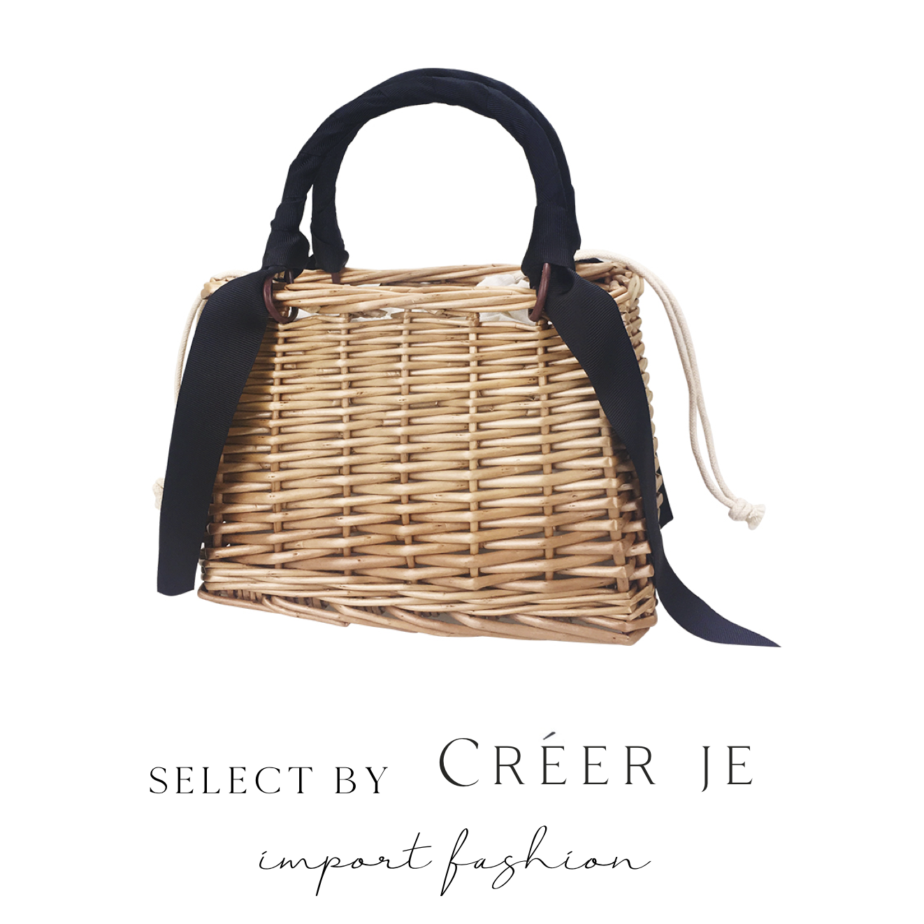 リボンスクエアかごバッグ Eclair Clothing Select From Creer Je