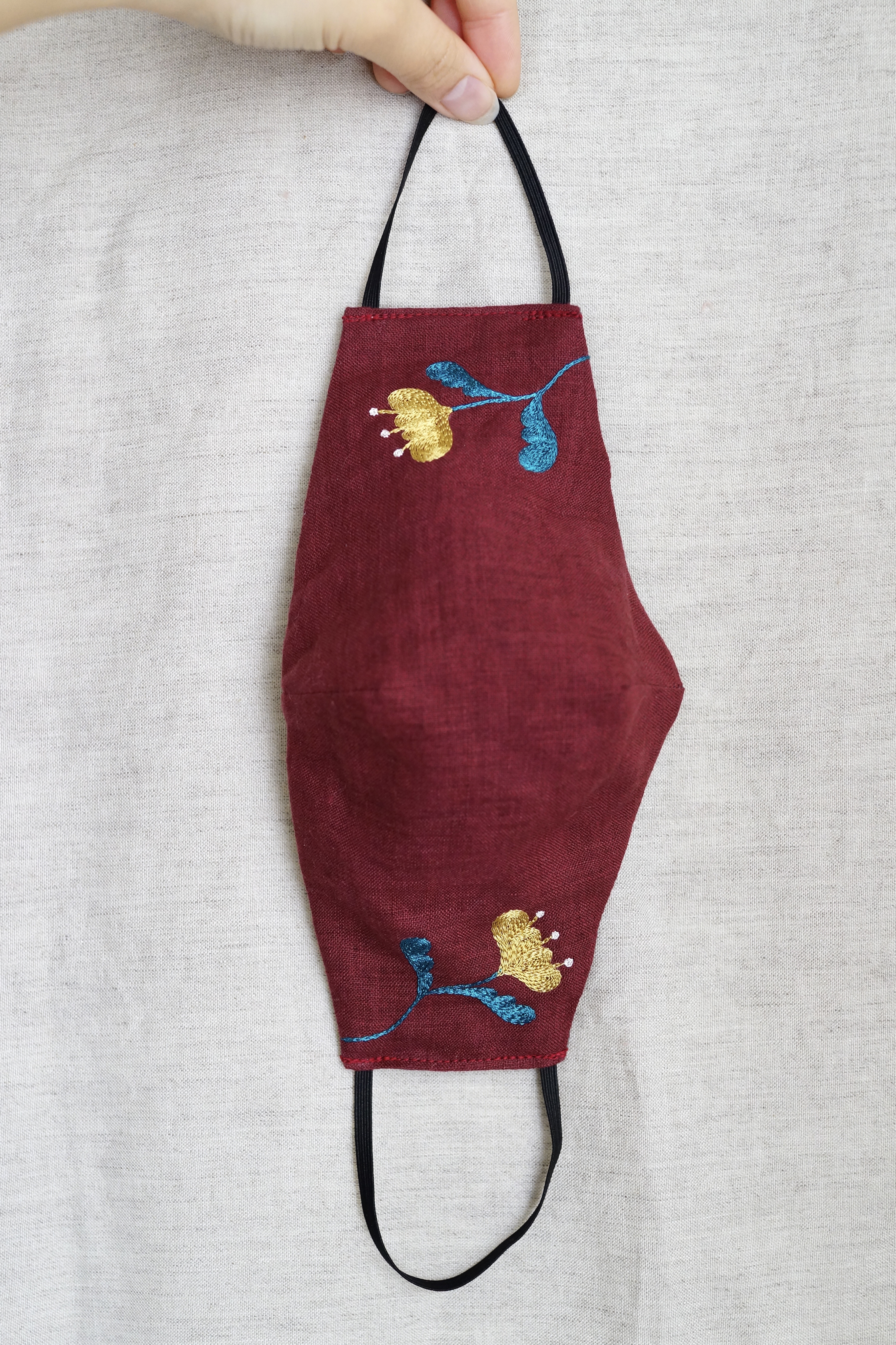 【SWIMAYA 刺繍MASK】 "Bordeaux"