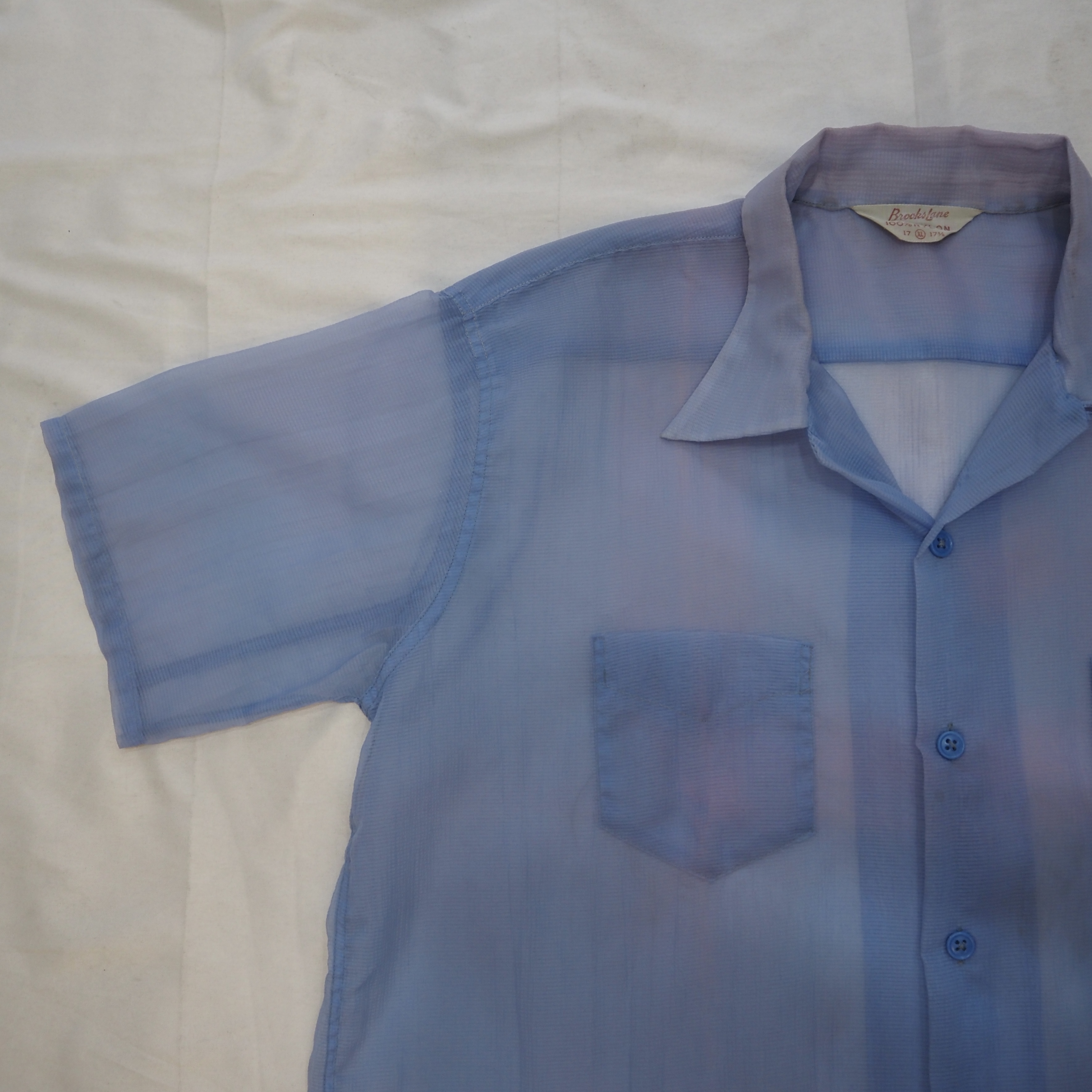 50’s Nylon Shirt シースルー Size XL!!! の画像 3
