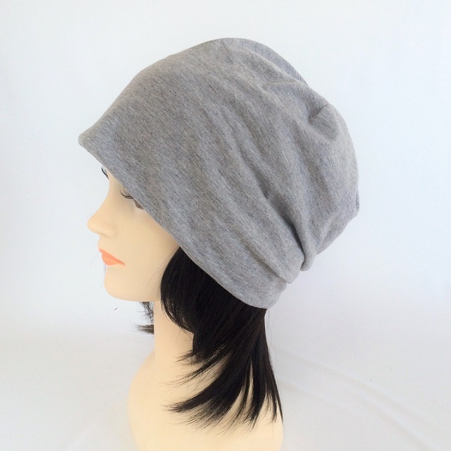 つけ毛付き：wig/レイヤーボブ/薄手ニット帽子（裏シルク)6色フリー ML bibish*｜抗がん剤治療用ウィッグ付きケア帽子