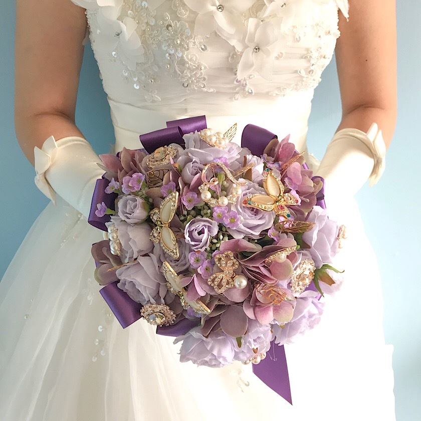 紫 ジュエリーブーケ Moebridal 紫 ジュエリーブーケ Moebridal