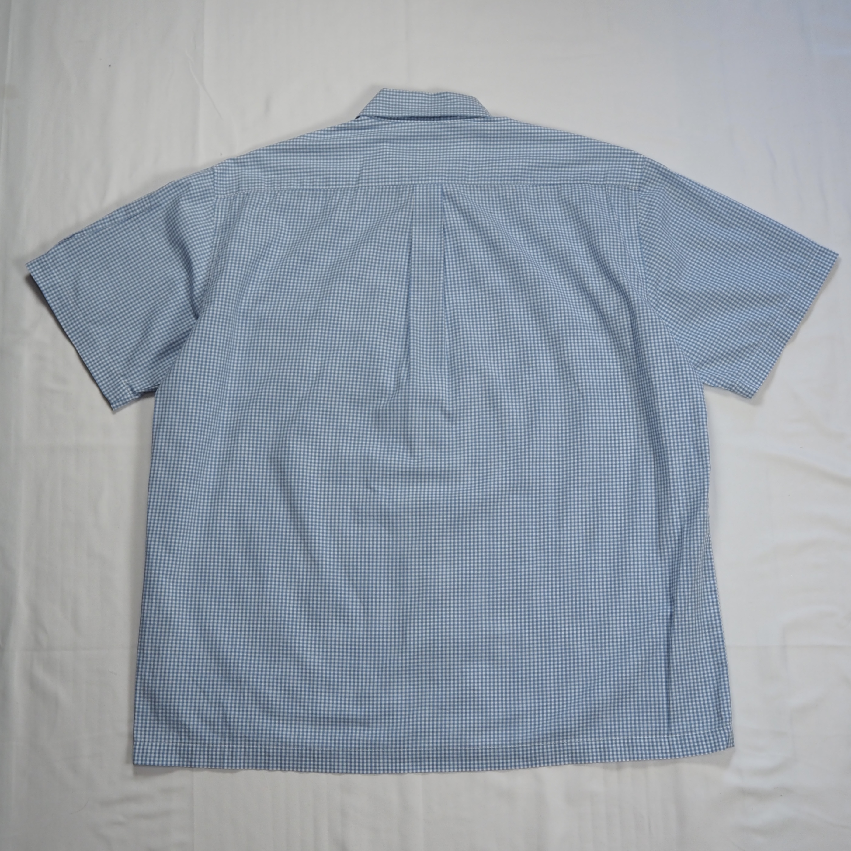 90’s OLD STUSSY 紺タグ 半袖シャツ ライトブルー Mサイズ の画像 15