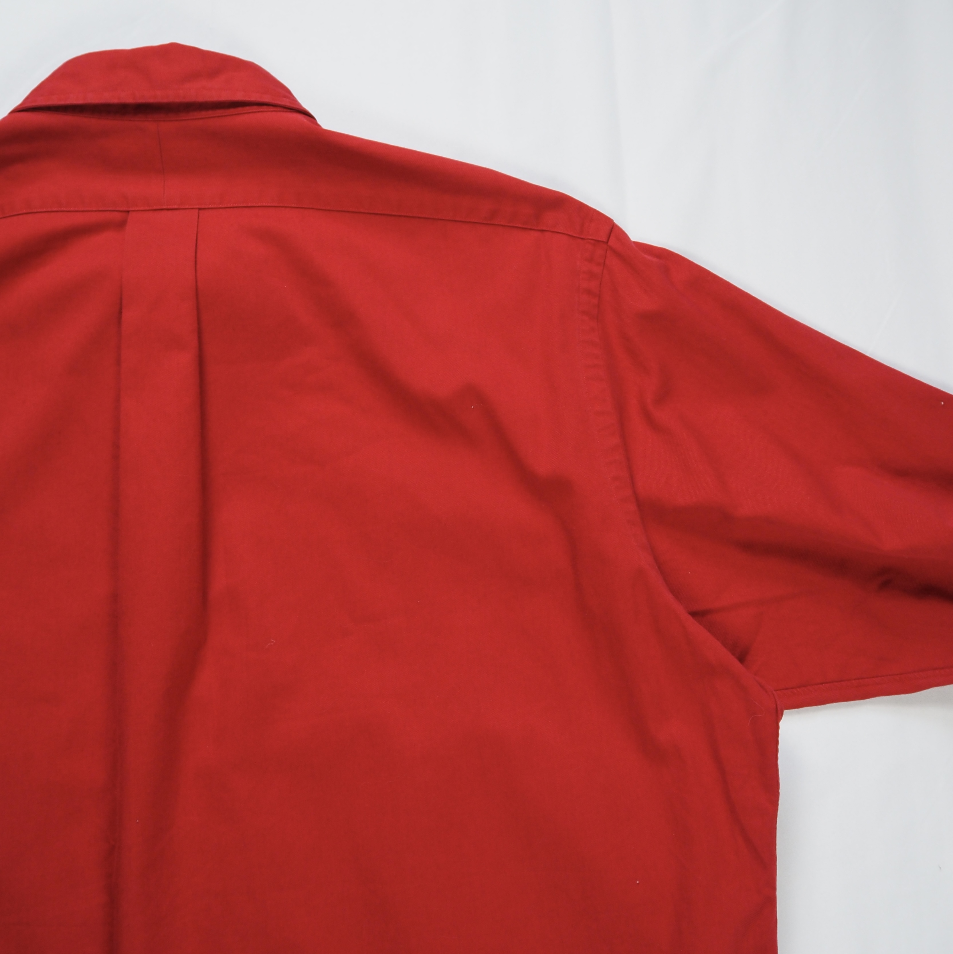 90’s Ralph Lauren Cotton Shirt ワインレッド L の画像 14