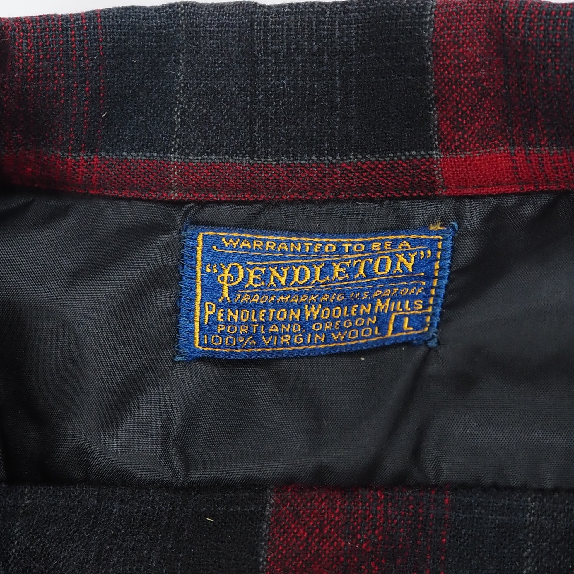 【9/23 20:00入荷】50's Pendleton ウールシャツ Lサイズ ブラック×レッド の画像 6