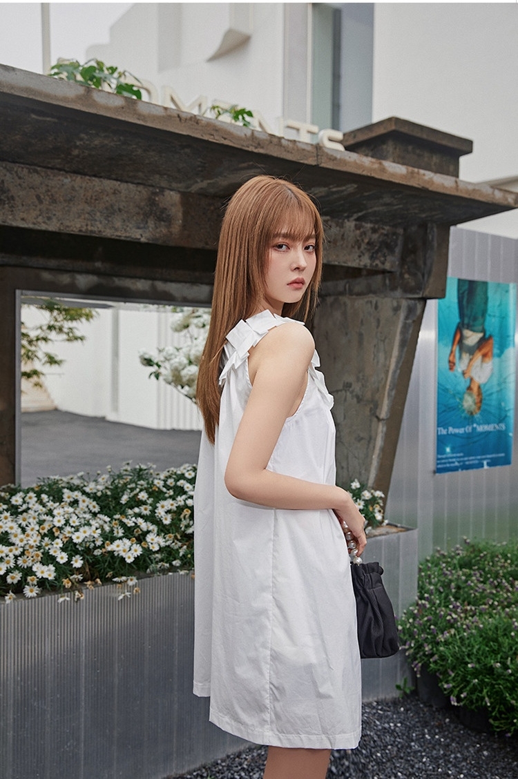 売り出し格安 ワンピース ノースリーブ レディース 無地 シンプル ホワイト 白 春 秋 夏 ミニ ミニ丈 直販卸し売り Ssl Daikyogo Or Jp