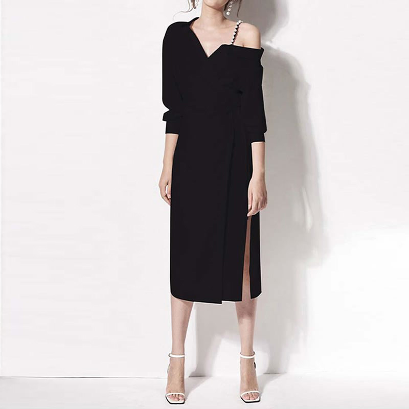 パーティードレス 結婚式 お呼ばれドレス 結婚式のお呼ばれ 代 30代 40代 フォーマルドレス 袖あり 結婚式 ワンピース 黒 パーティードレス 膝丈 大きいサイズ お呼ばれ 二次会 結婚式フォーマル フォーマルワンピース ワンショルダー Viento