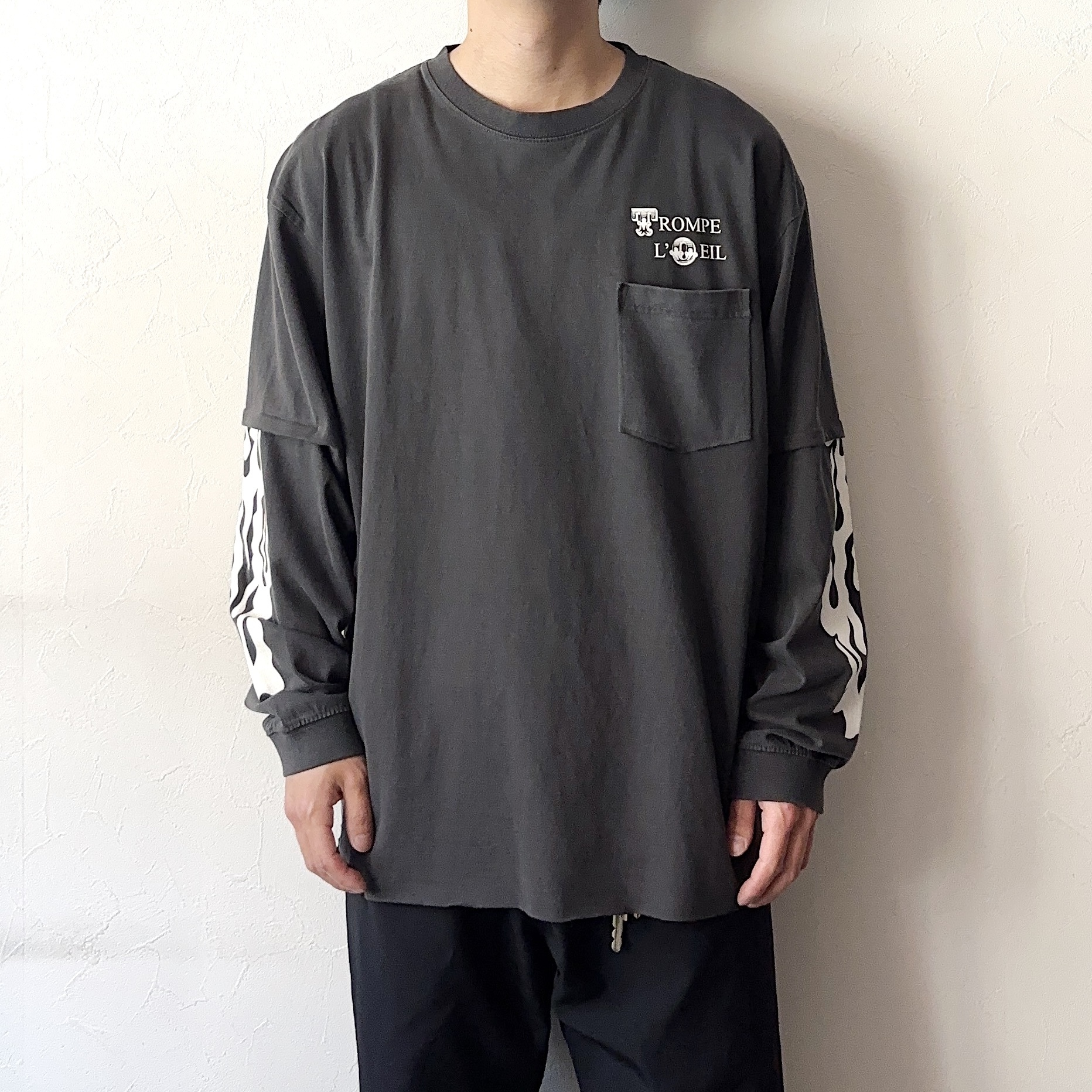 【TODAY edition】TROMPE L'OEIL #01 LS Tee（BLACK） の画像 3