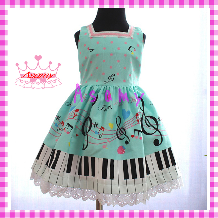 【90~95センチ】ピアノ柄ワンピース | 『お姫様な子供服』と ...