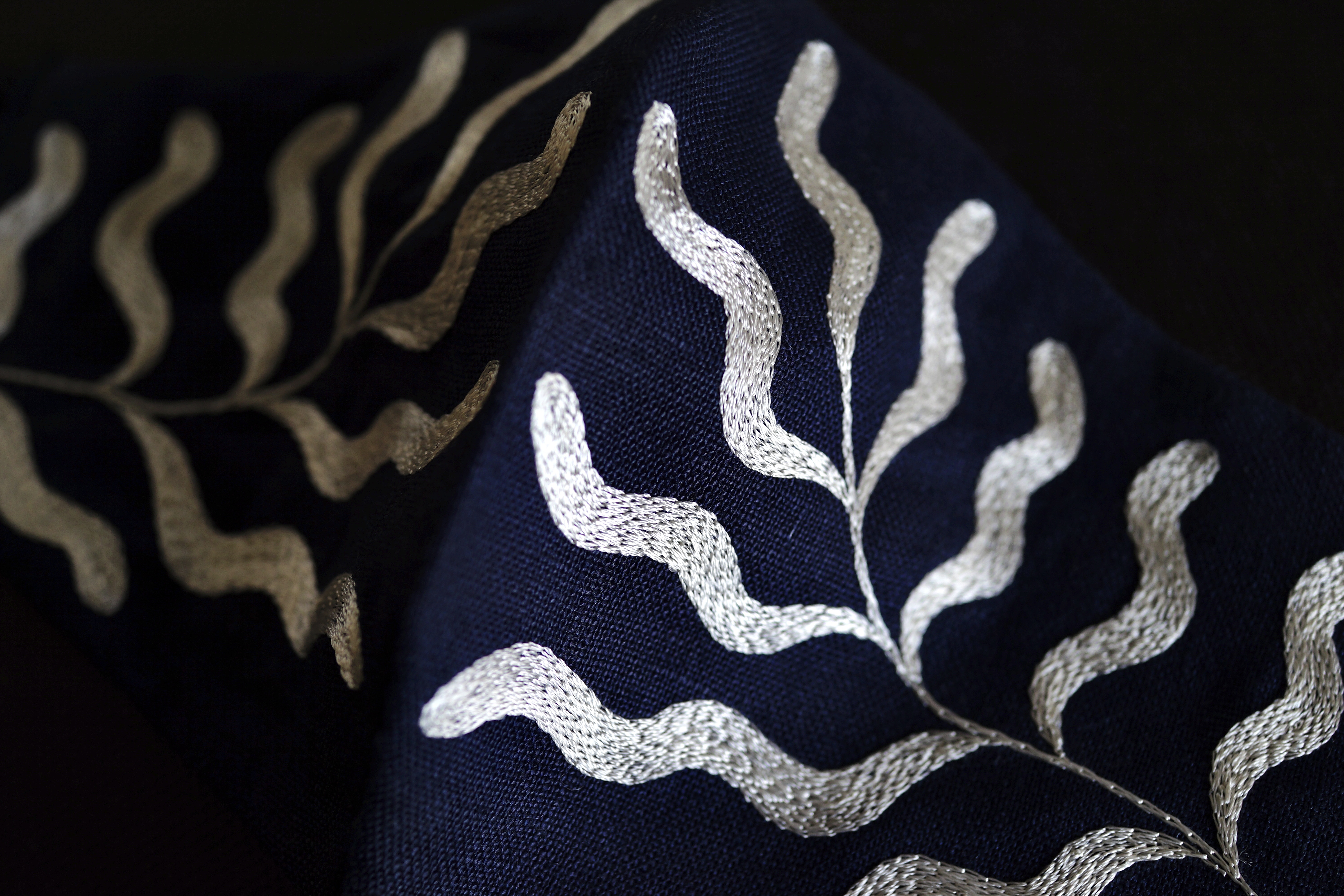 【刺繍マスク】 "Sea plant-white"