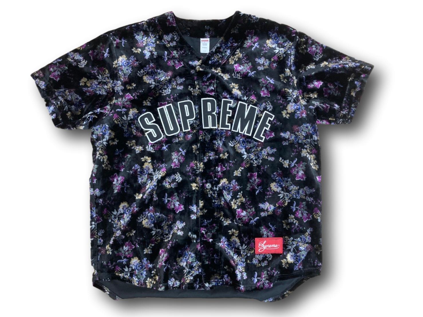 supreme floral baseball jersey