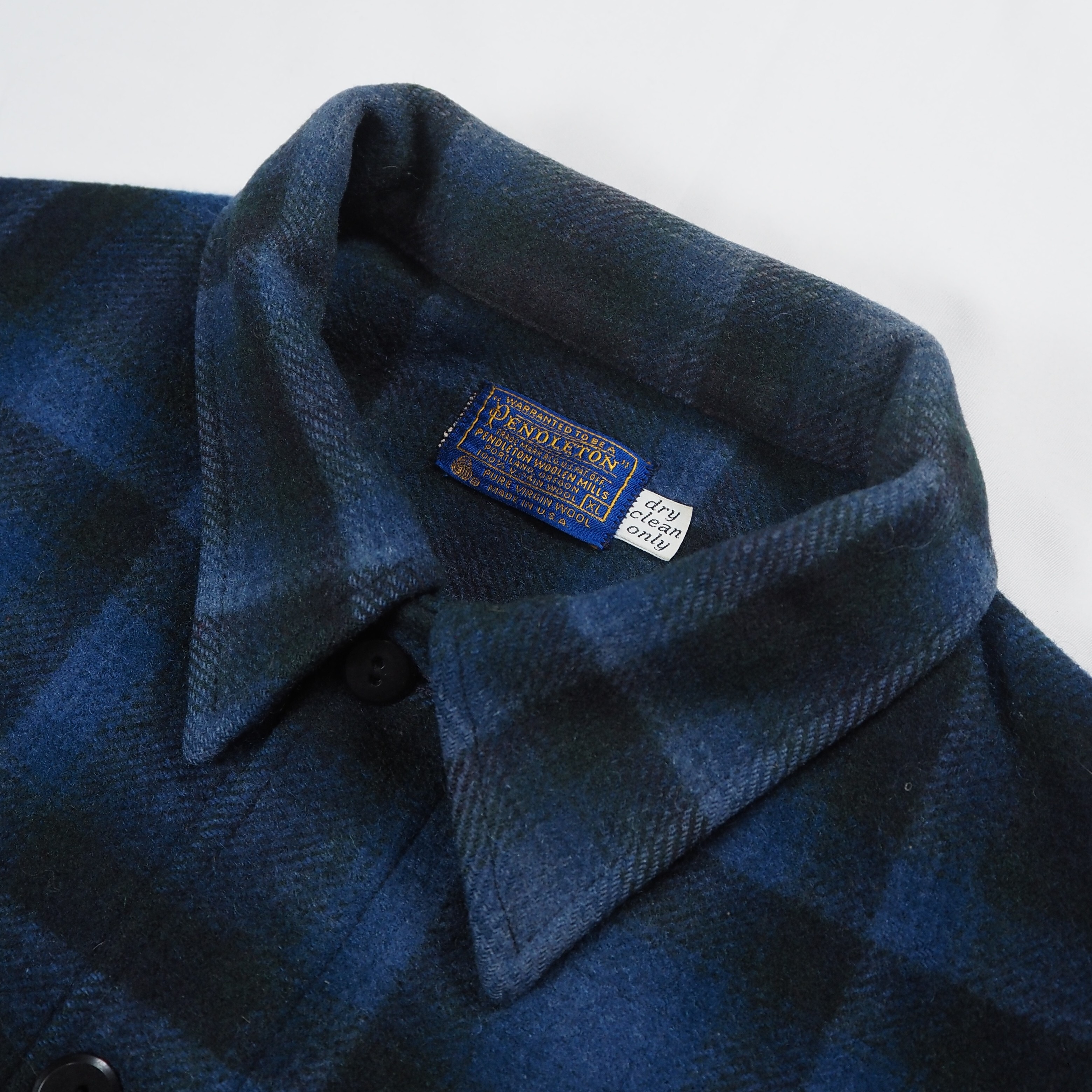 【9/23 20:00入荷】60's-70's Pendleton ウールジャケット ブルー×ブラック オンブレチェック の画像 8