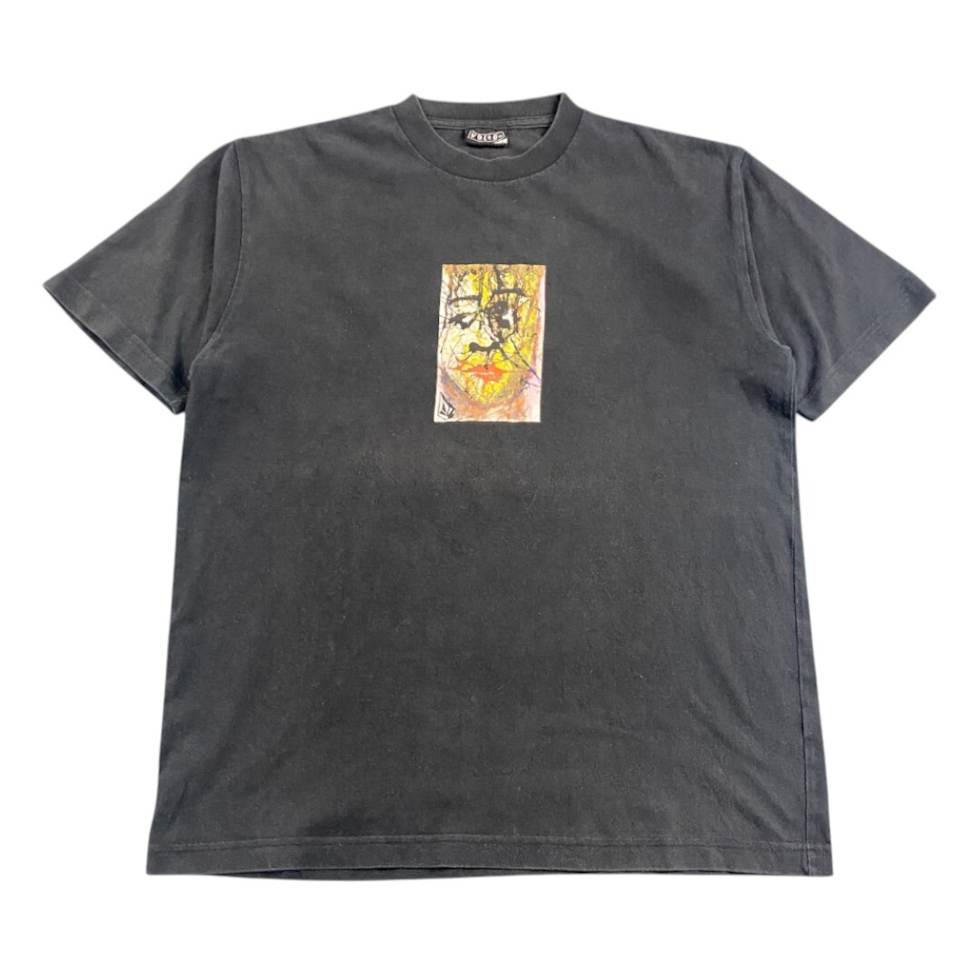 【VOLCOM】ボルコム オールドボルコム 抽象フェイスグラフィックTシャツ L
