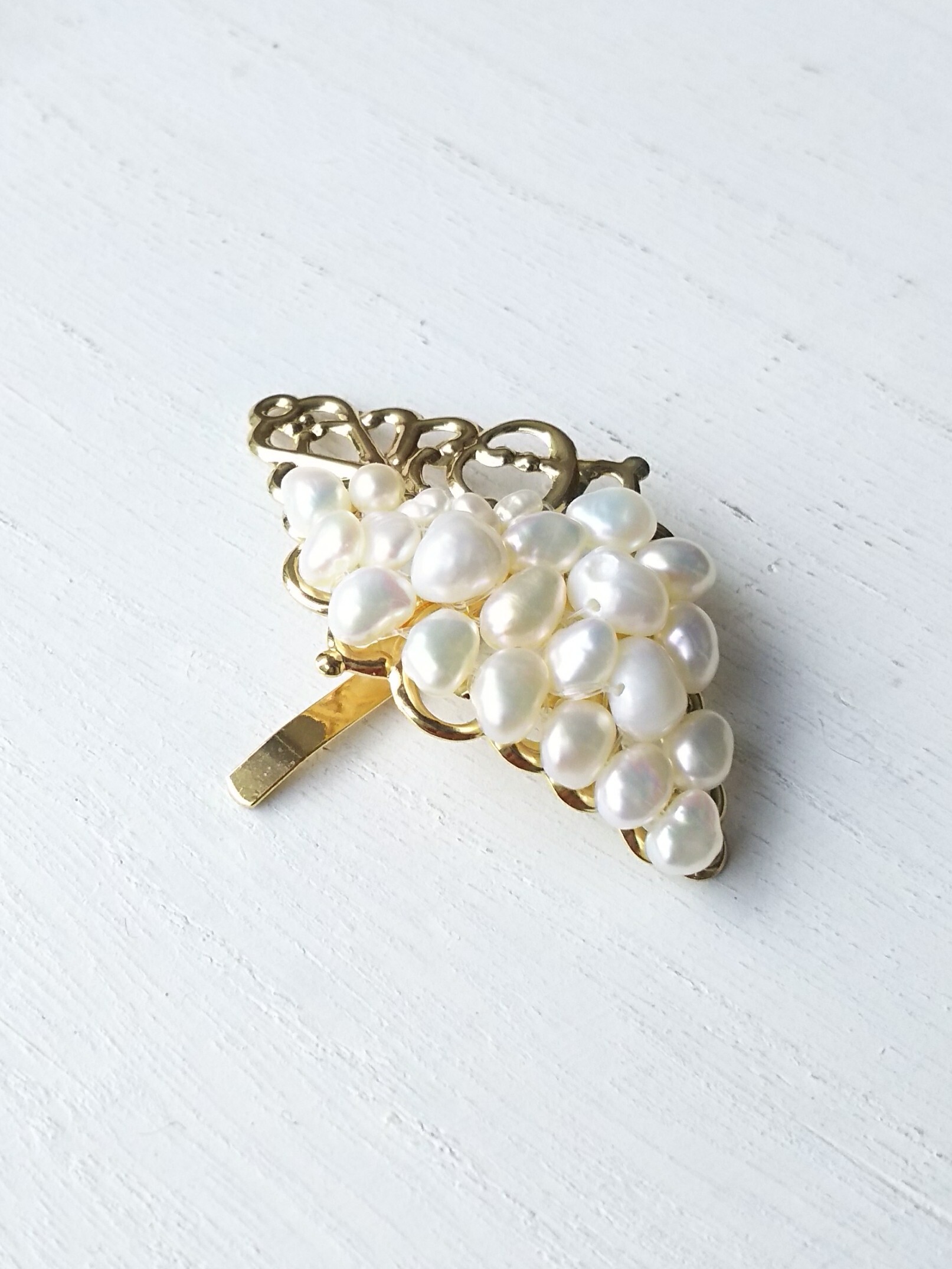 ﾎﾟﾆｰﾌｯｸ髪飾り 淡水パール ホワイト Stonej E ｽﾄｰﾝｼﾞｪ 天然石 アロマアクセサリー