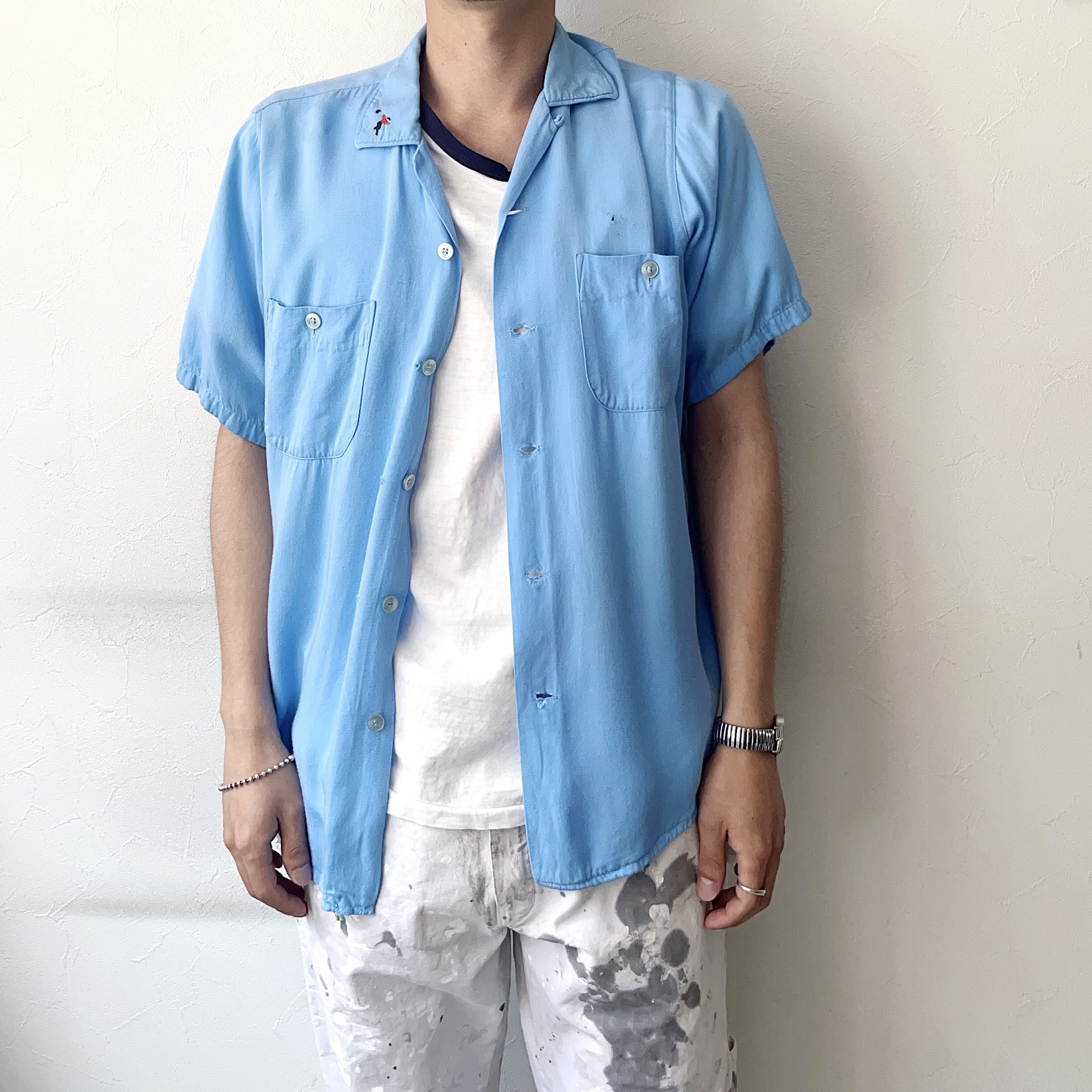 Vintage 50〜60's "Taystee and Cook Book Cakes" Rayon Bowling Shirt の画像 3