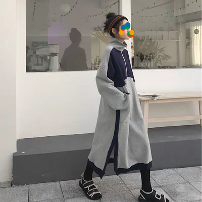 バイカラージップワンピース 袖あり ロング丈 ロング ミモレ丈 ミモレ フレアワンピース ワンピース ドレス 人気の新作 Vivalafocaccia Com