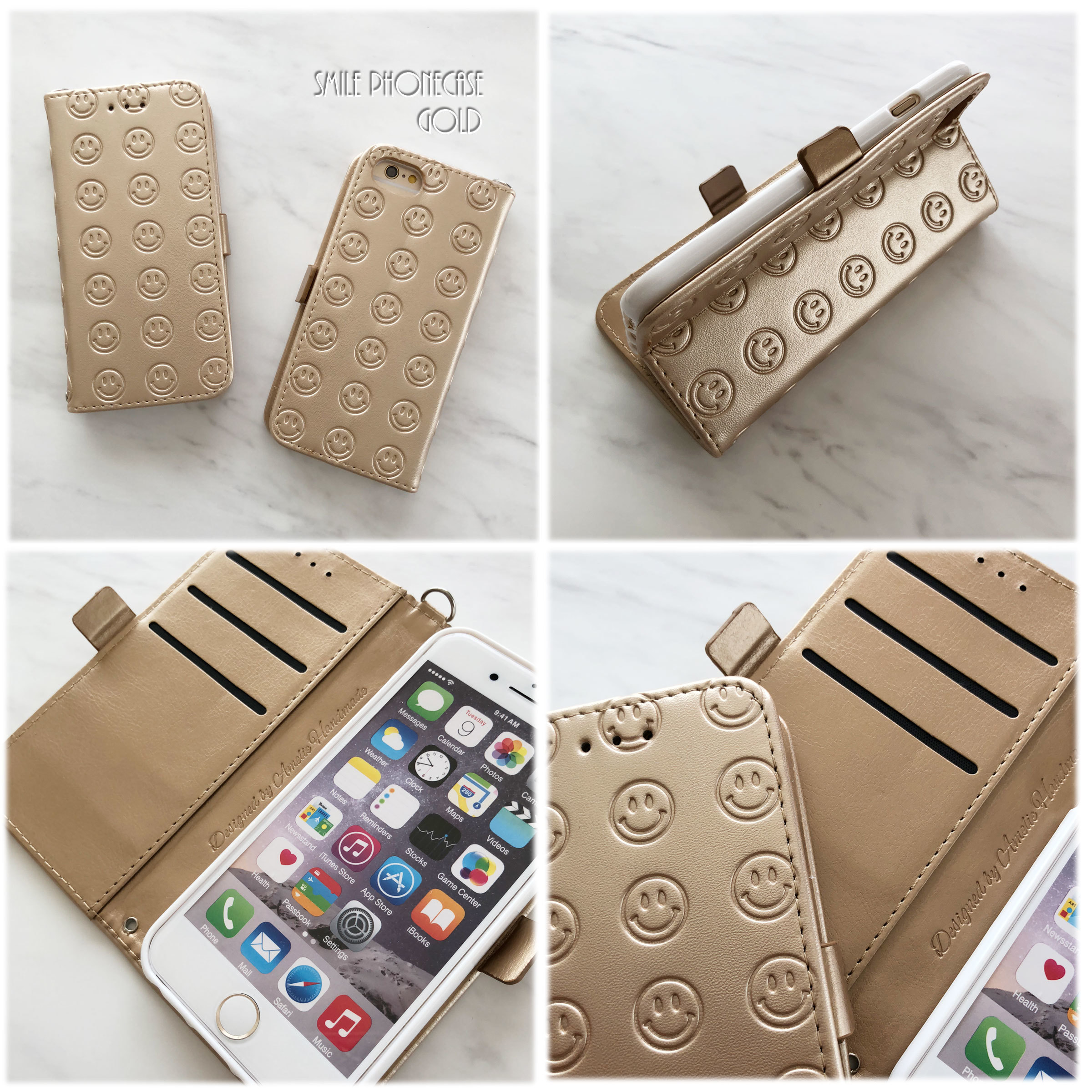 アウトレットセール 5色展開 スマイルエンボスレザー ニコちゃん型押し 手帳型スマホケースiphoneケース Amelie Handmade アウトレットセール 5色展開 スマイルエンボスレザー ニコちゃん型押し 手帳型スマホケースiphoneケース Amelie Handmade