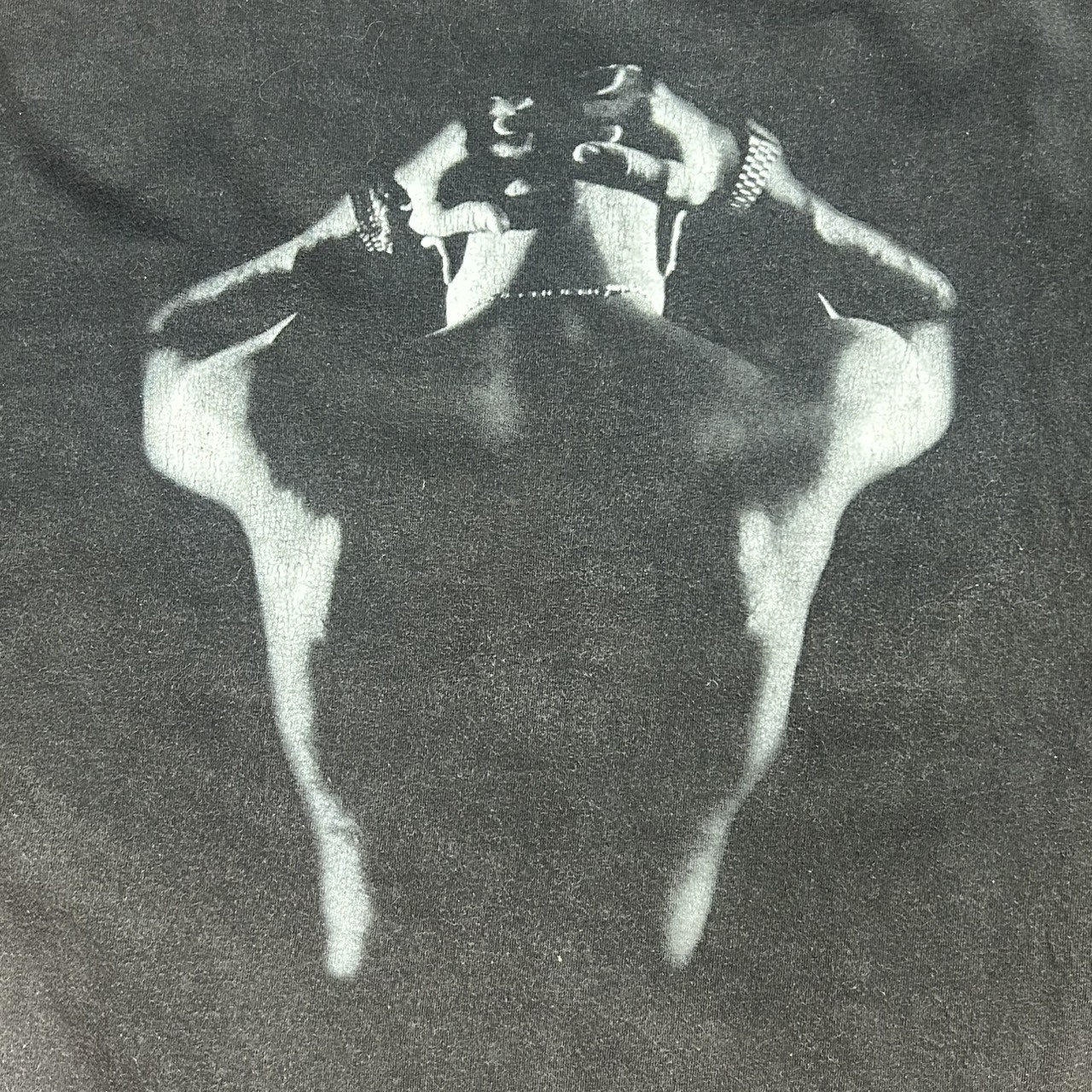 00s 2Pac フォトプリント Tシャツ Rap Tee ヒップホップ フェード ブラック Fits 2XL の画像 4