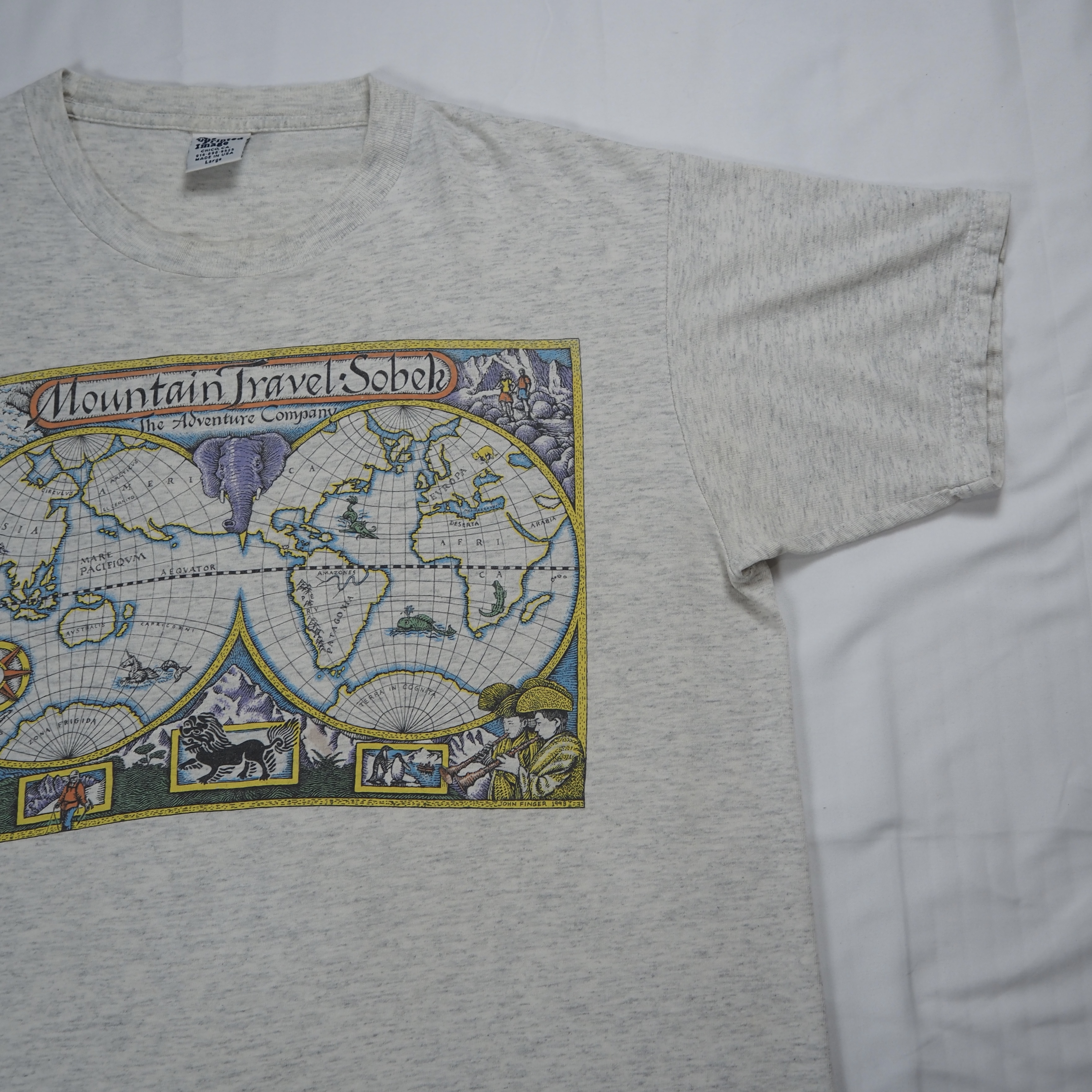 90’s 世界地図Tシャツ グレー アメリカ製 の画像 9