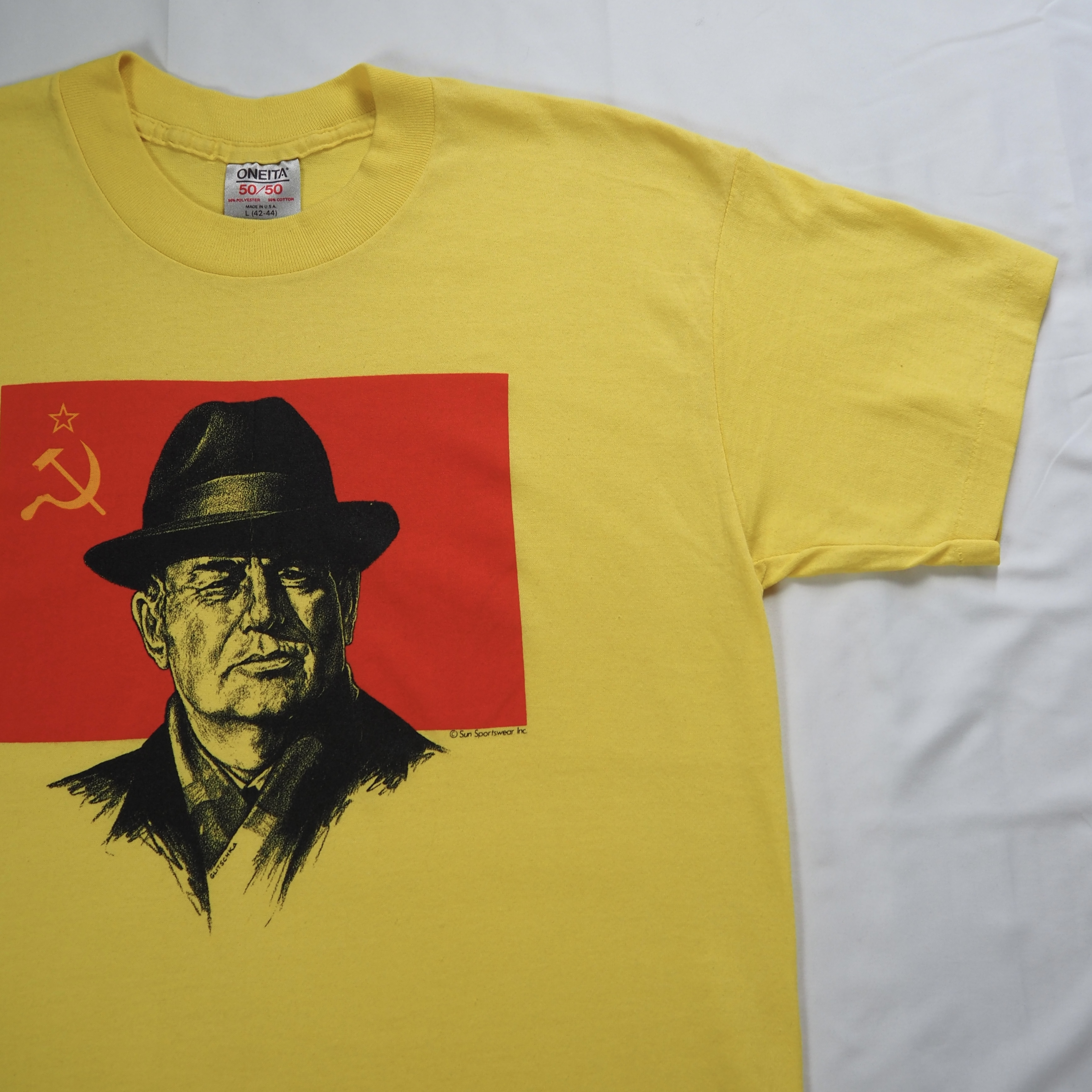 90’s ゴルバチョフTシャツ 共産主義 Lサイズ イエロー の画像 7