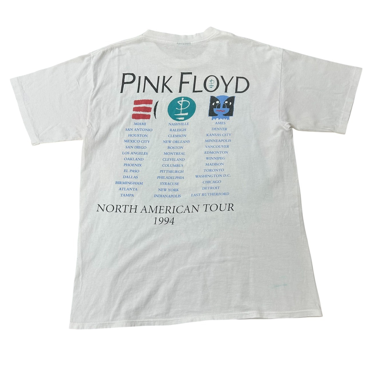 Pink Floyd North American Tour Vintage Band T-Shirt White BROCKUM L の画像 2