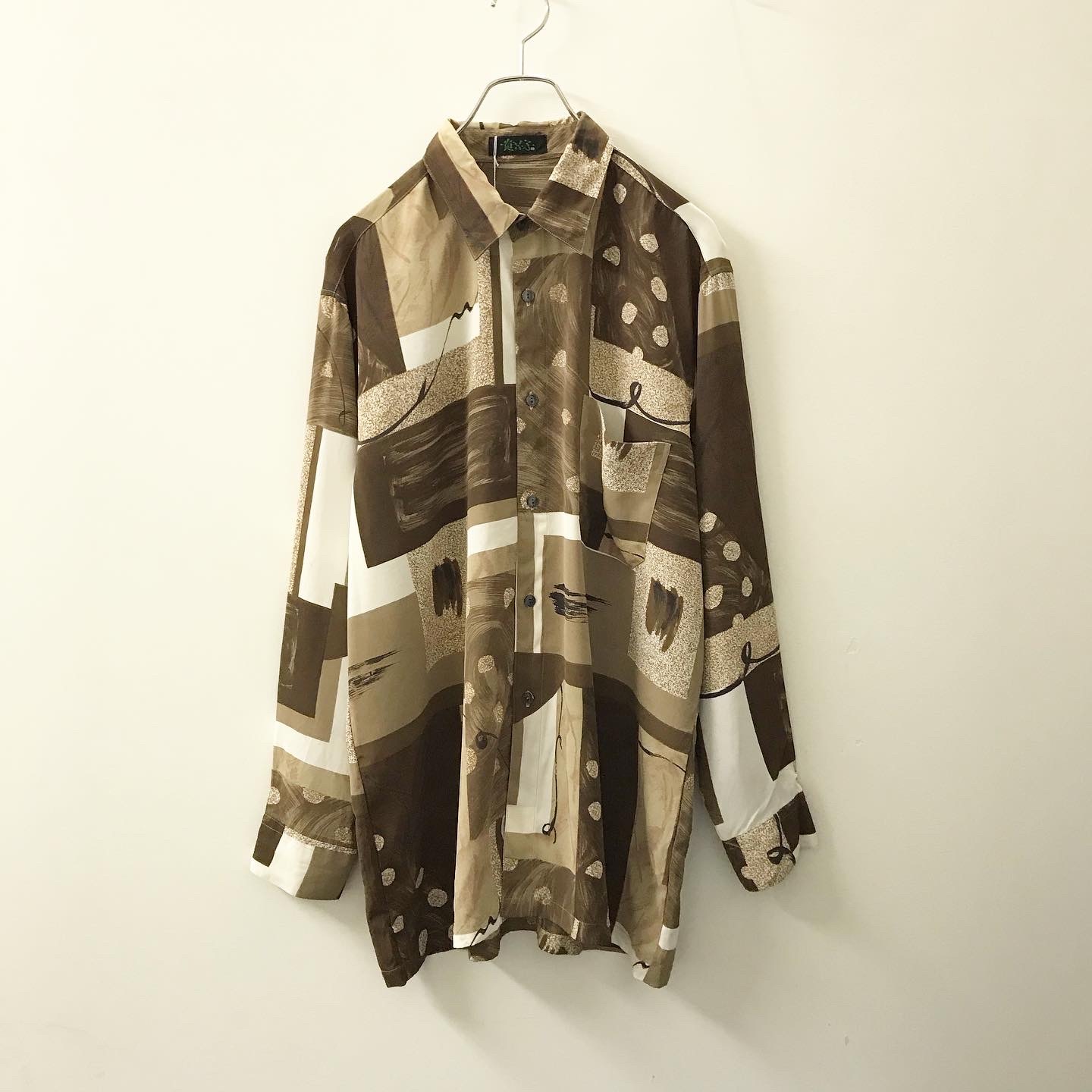 貴公子 総柄シャツ ブラウン系 日本製 メンズ 古着 古着 通販 高円寺 Largo ラルゴ Online Shop メンズ