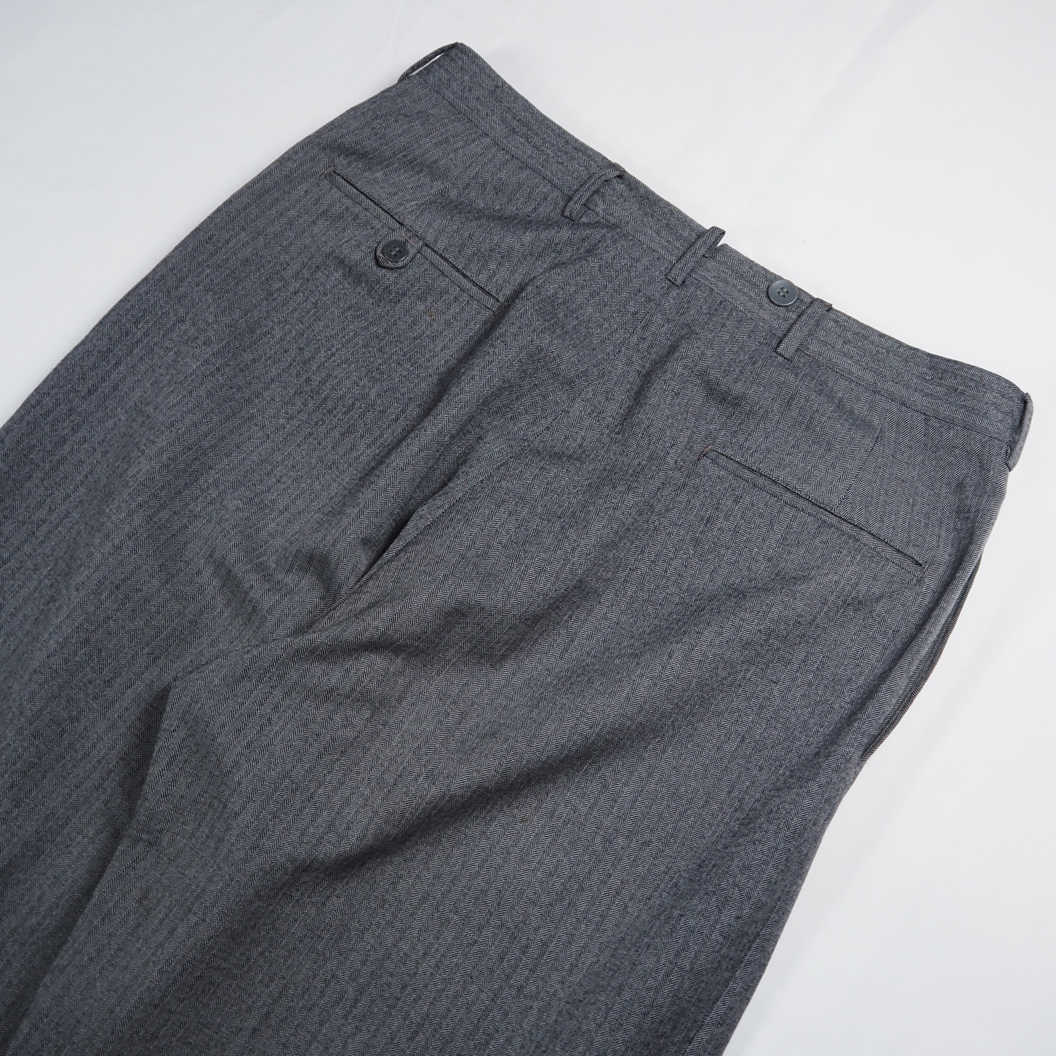 【9/23 20:00入荷】50's ウールスラックス グレー タロンジップ ノータック の画像 11