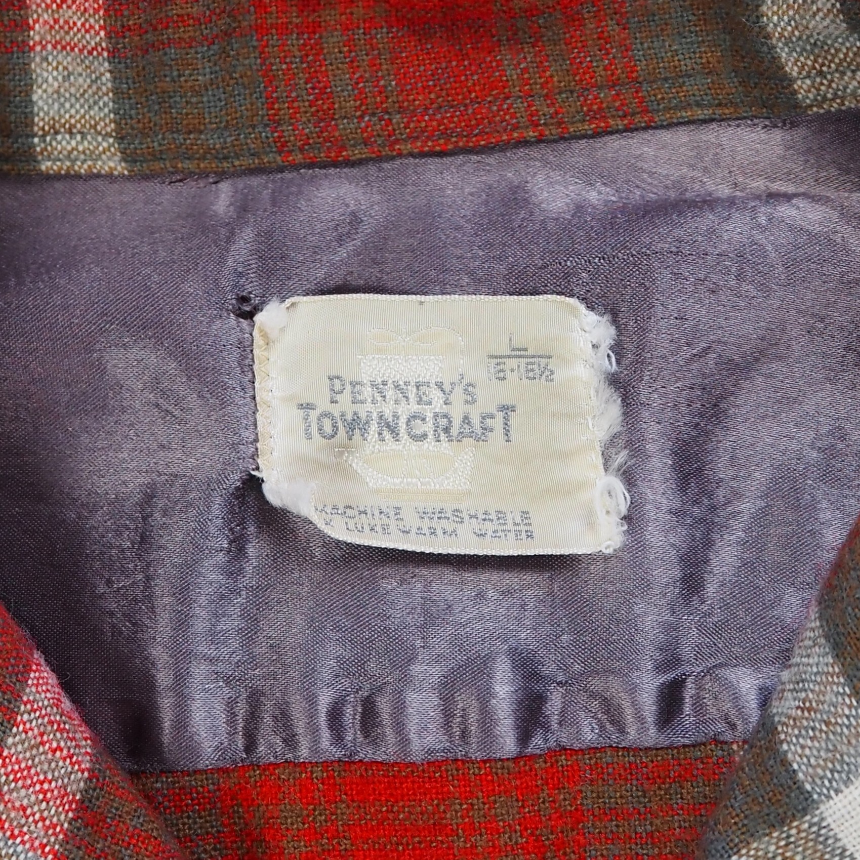 【9/23 20:00入荷】50's Towncraft ウールシャツ レッド×グレー の画像 6
