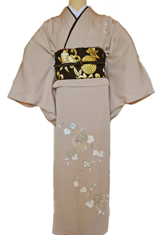 ワイドサイズ(トール&超ワイド)■訪問着レンタル■薄紫縮緬地に蔓の柄huwide1〔往復送料無料〕 - 画像2